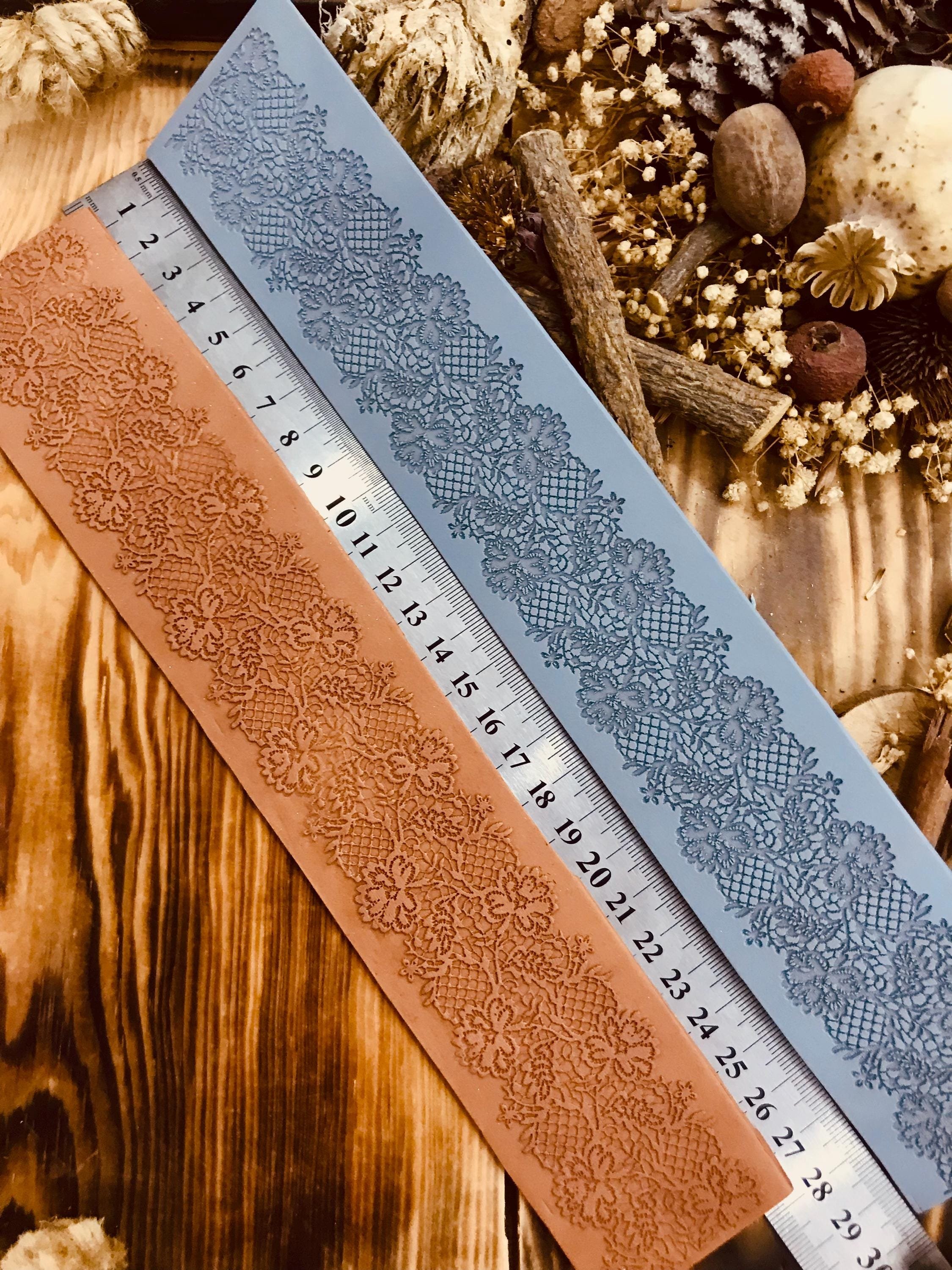 Lace Border 5*29cm Lace Pattern Rubber Texture Mat for Polymer Clay & Ceramic Projects
