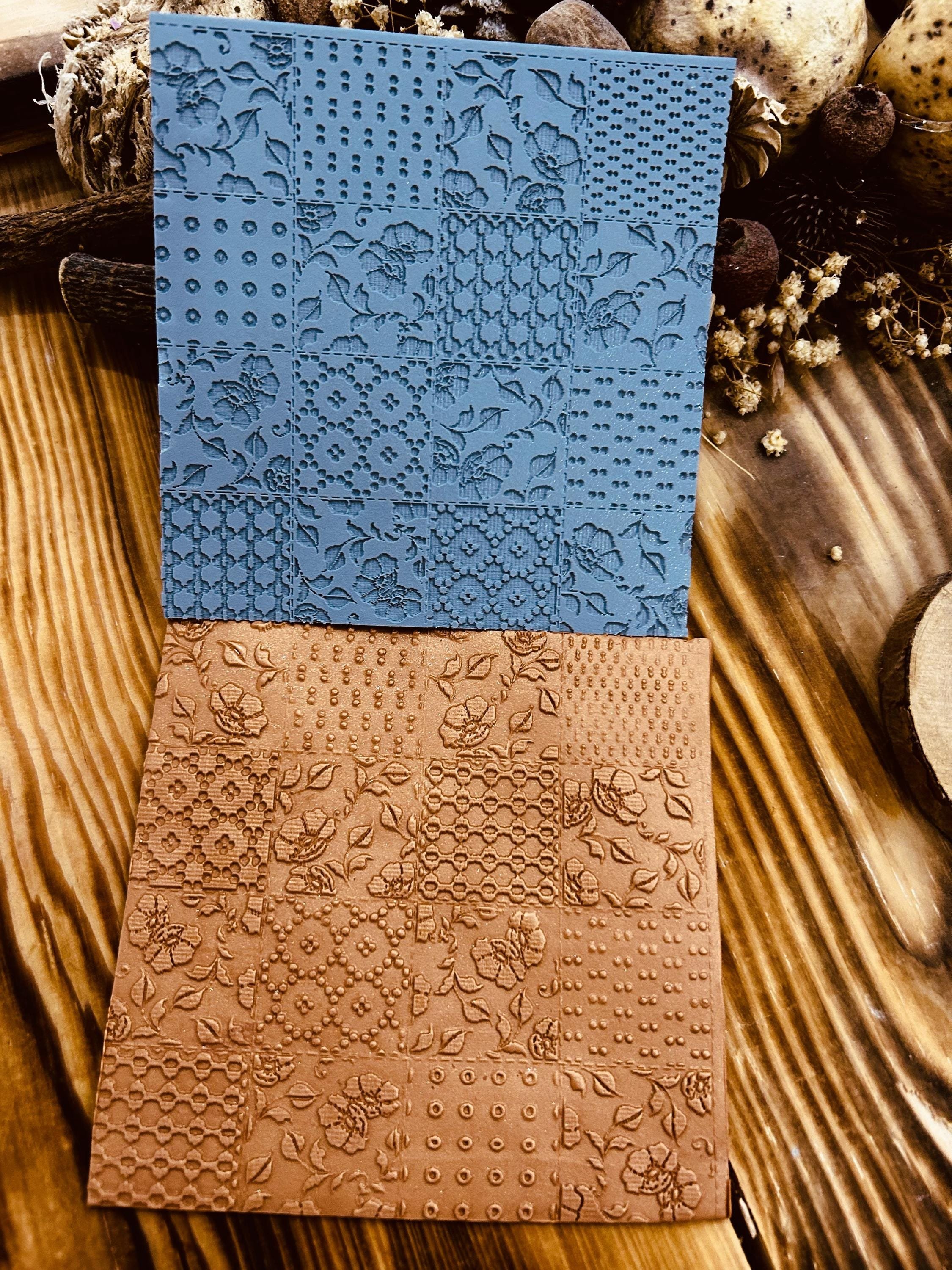 NEW Patchwork Design Rubber Texture Mat Polymer Clay and Crafts 10x10cm Embossing Tool⎥Polymer Clay Tools⎥Clay Texture Tool⎥Jewellery Tools