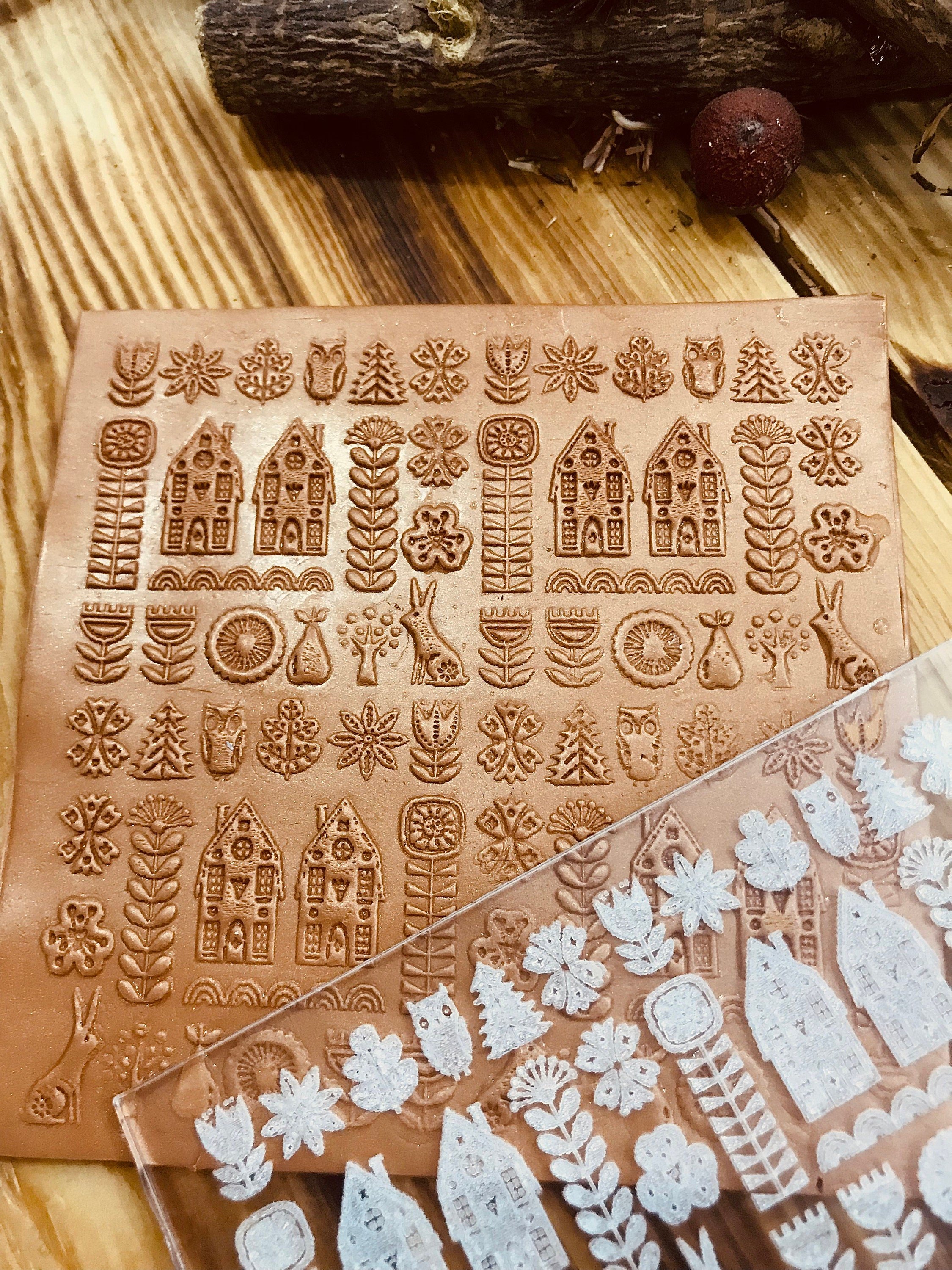 Ornamental Acrylic or Rubber Embossing Stamp For Polymer Clay, Ceramic ,Fondant Stamp, Cookie Embosser, Cookie Stamp, Acrylic texture tool