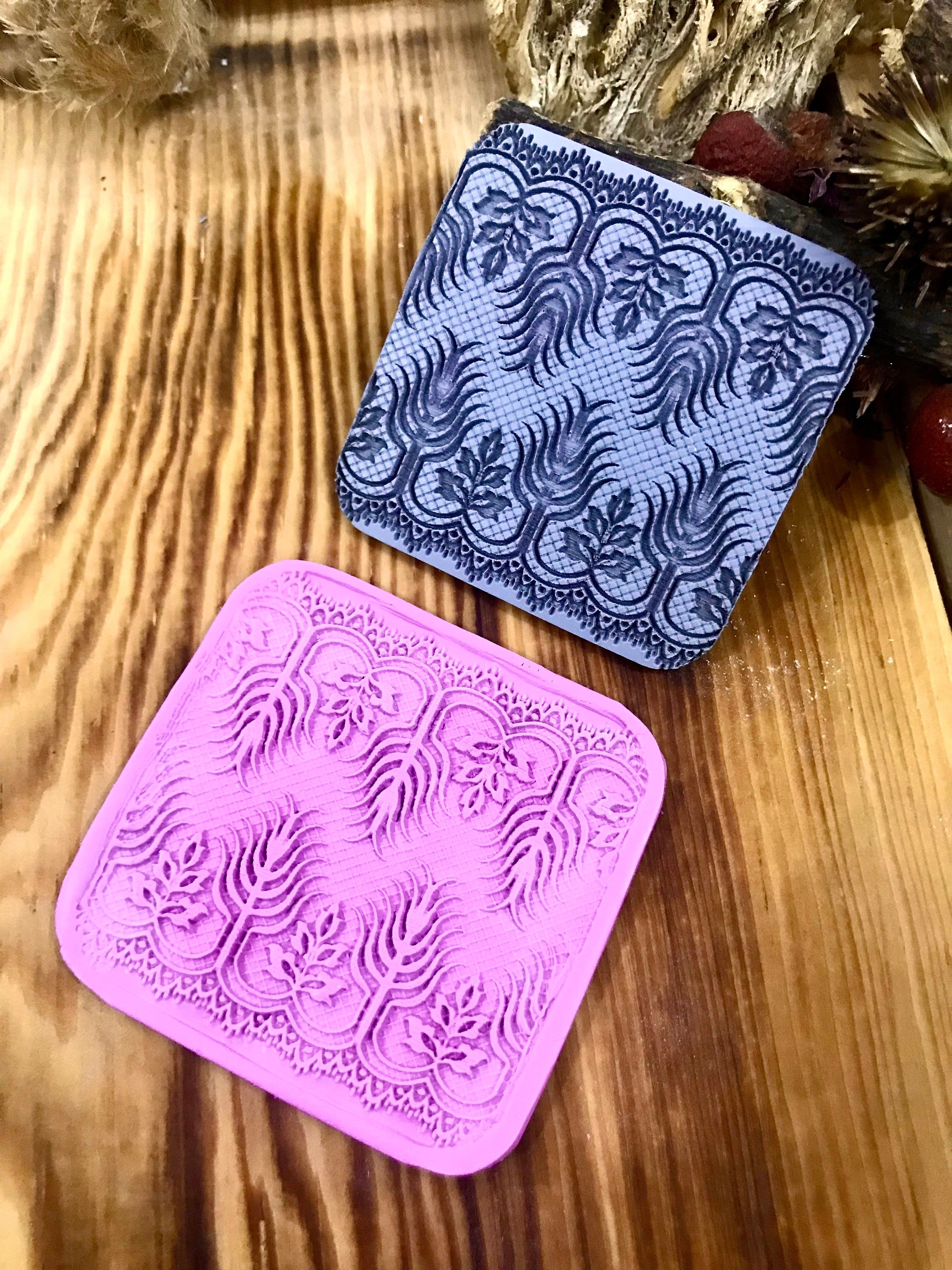 Baroque Pattern Rubber Texture Mat⎥Polymer Clay Tools⎥Earring Making⎥Hand Roller⎥Clay Texture Tool⎥Jewellery Tools