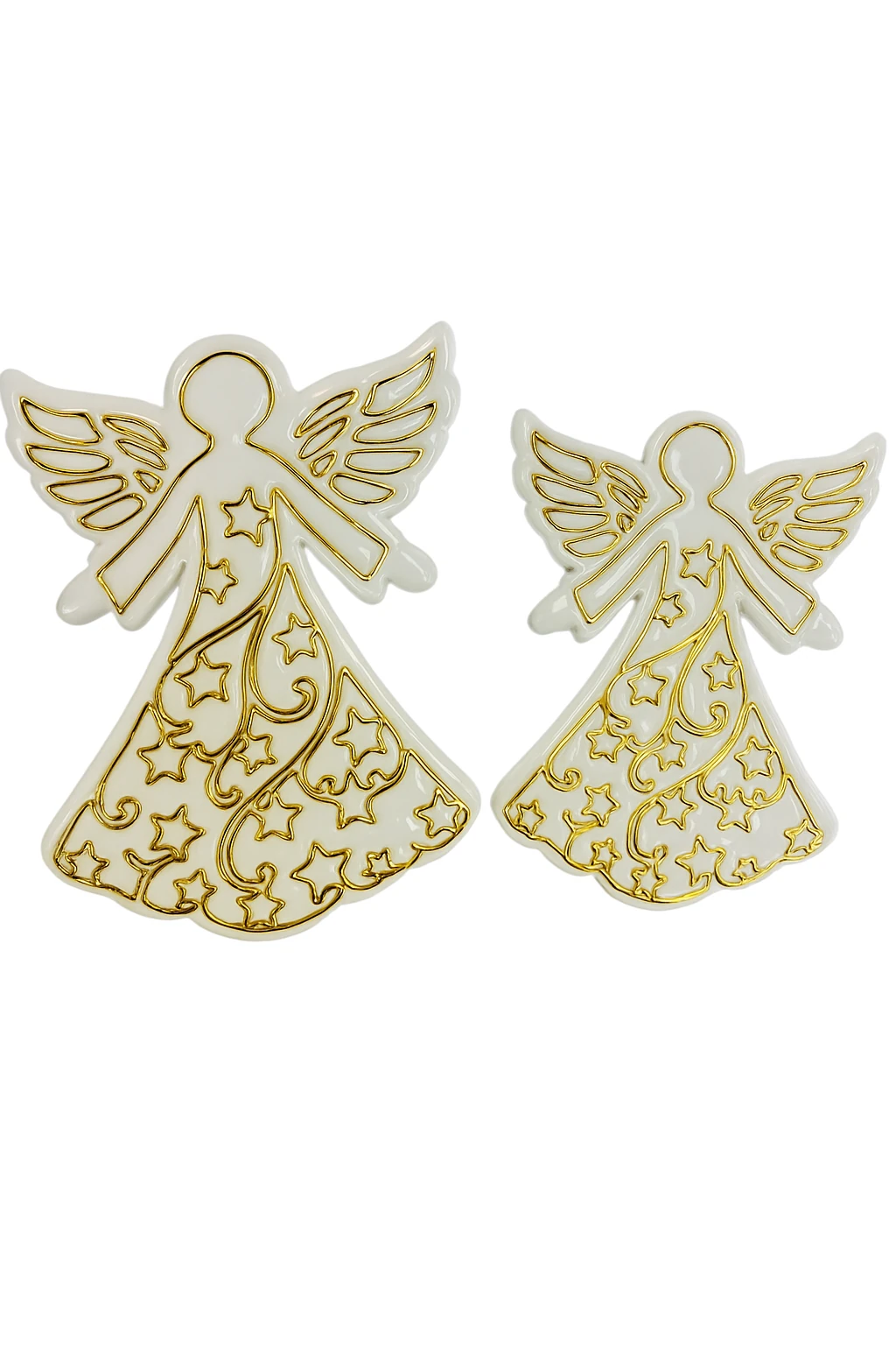 Melek Damga ve Kesici Seti | Yılbaşı Süsleri İçin Kil Aletleri | Polimer Kil, Hava ile Kuruyan Kil, Sabun ve Mum İçin Uygun (9.5 cm & 11.5 cm)