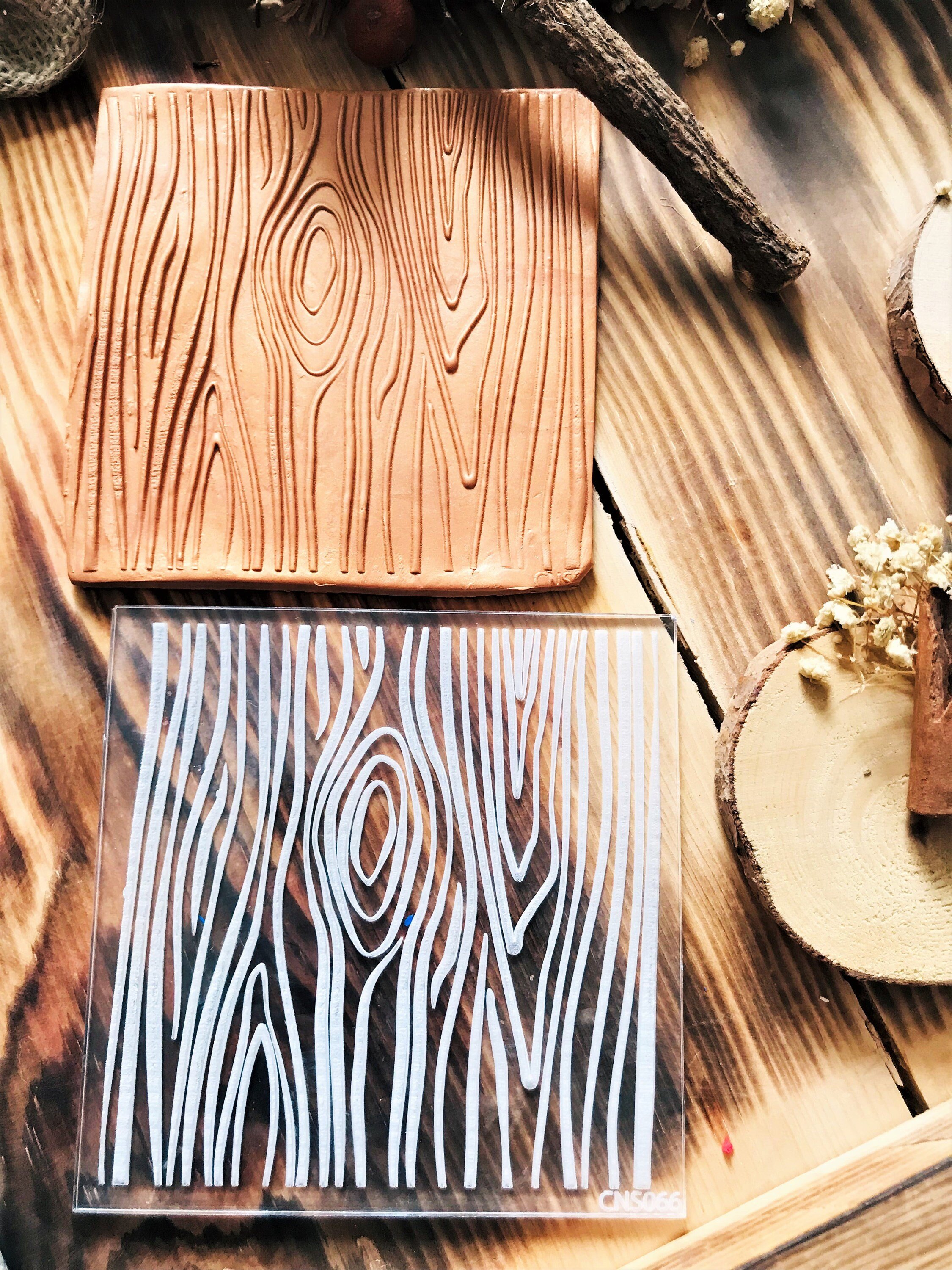 Wood Grain Texture Mat, Polymer Clay Debossing Stamp, Acrylic clay tool, Tree Texture Sheet, Pottery Tools, Ceramic Supplies, Texture Plate