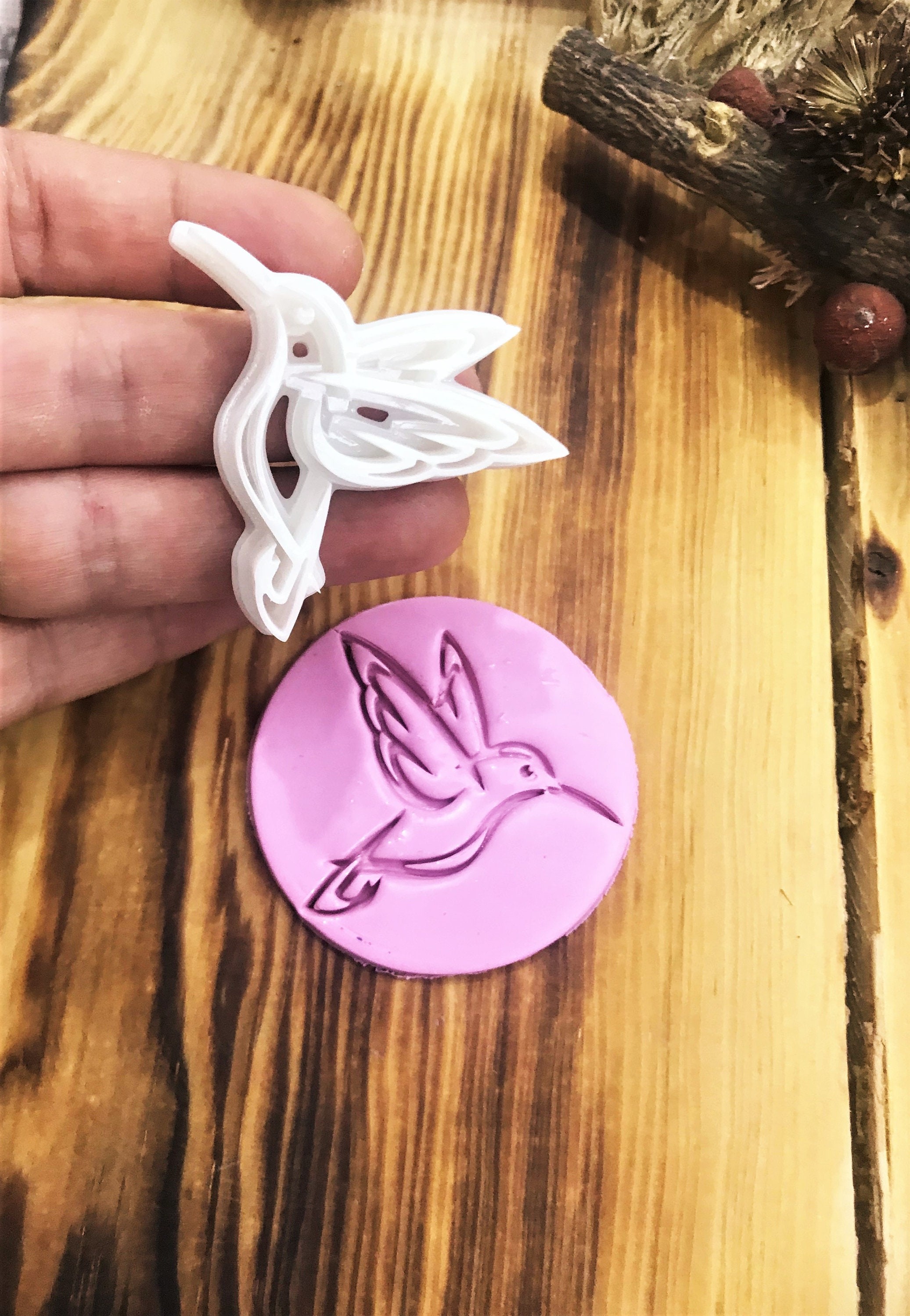 Hummingbird  Polymer Clay Stamp, Unique Model, Special Design, Summer Clay Stamps, Unique Clay Stamp For Jewelry Making