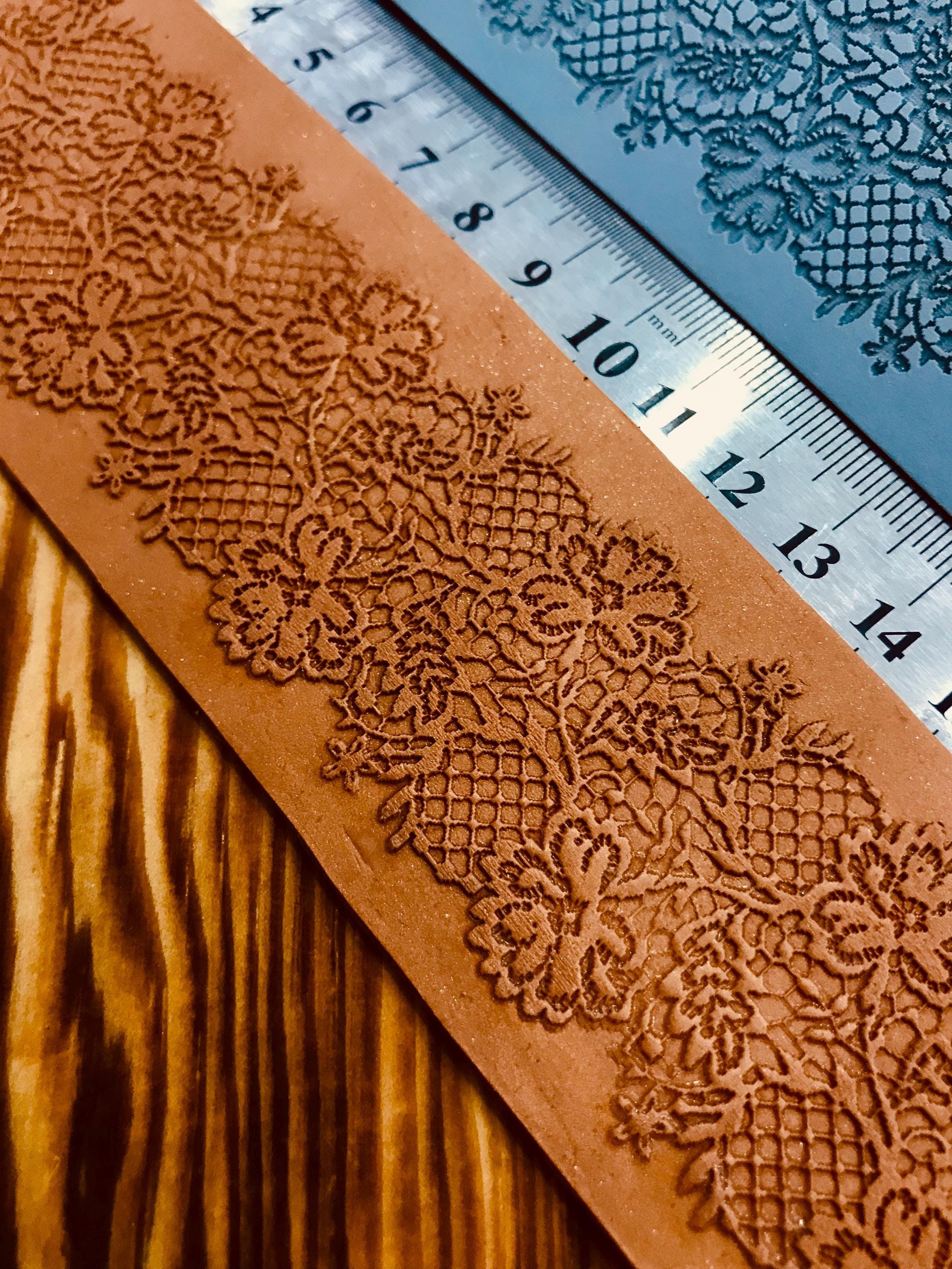 Lace Border 5*29cm Lace Pattern Rubber Texture Mat for Polymer Clay & Ceramic Projects