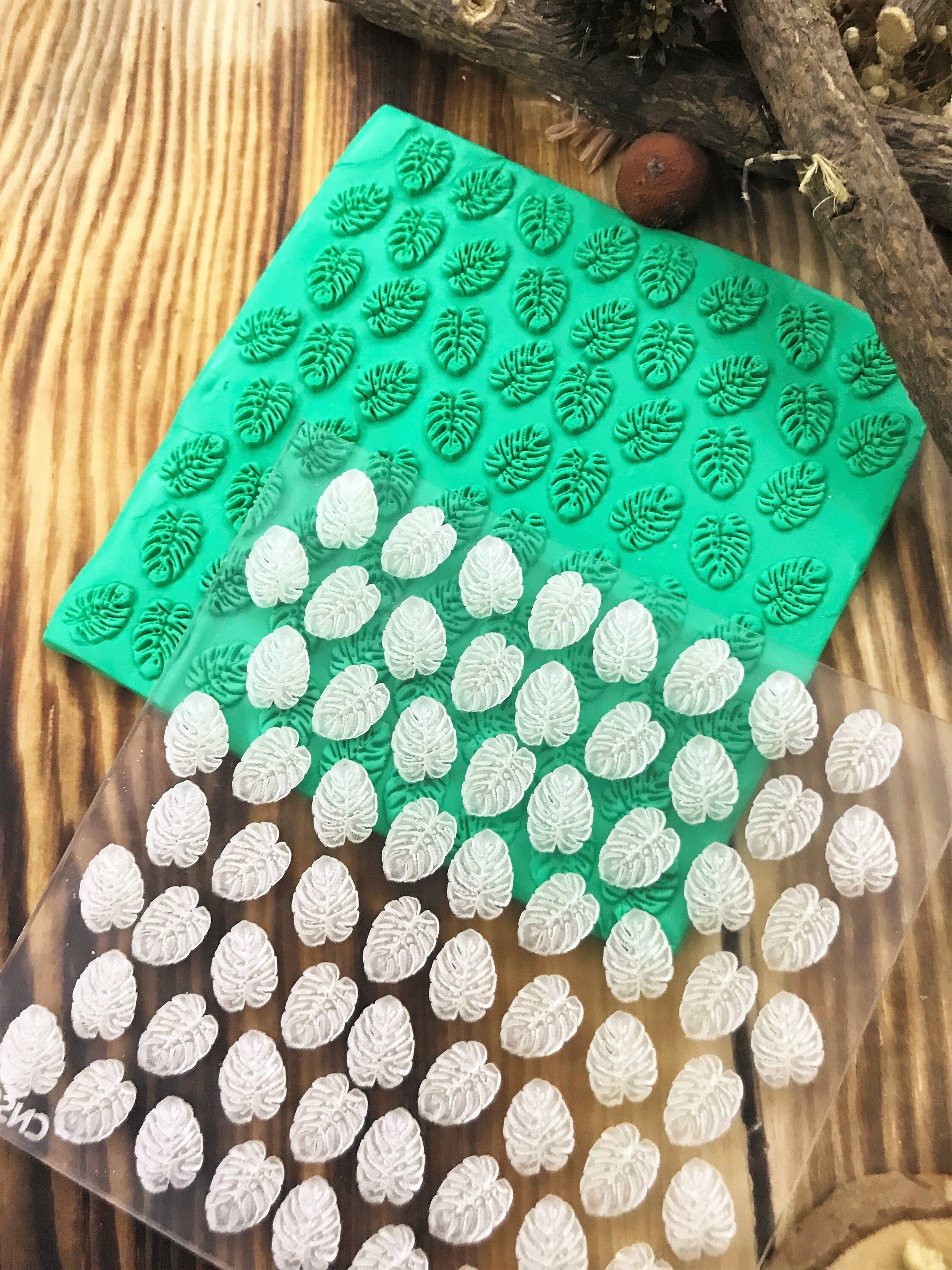 Palm Leaf Texture Mat, Polymer Clay Impression Mat, Acrylic Ceramic texture tool, Polymer Clay Earring Tool