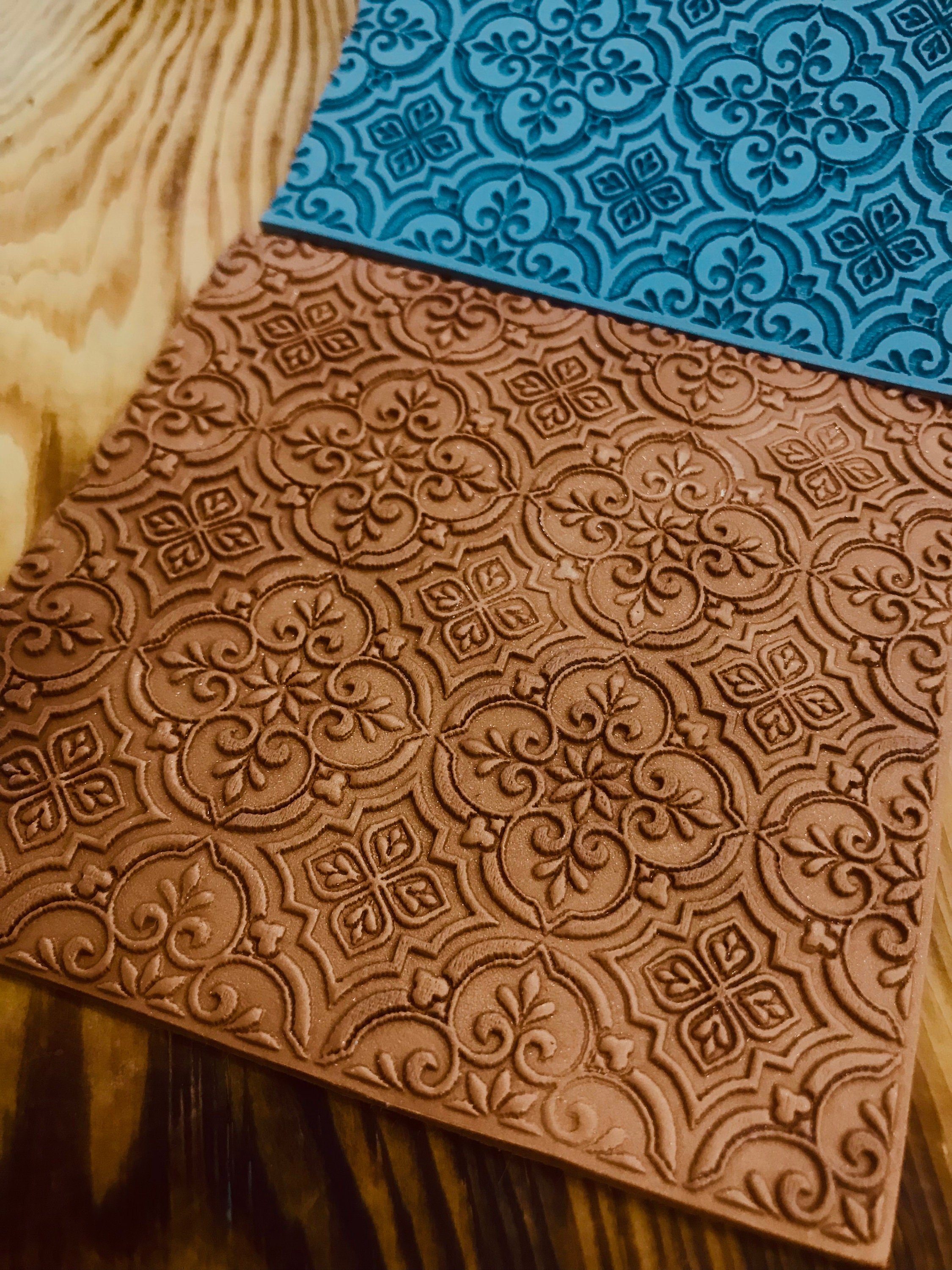 Art Deco Rubber Texture Mat – Clay Stamp & Embosser | Polymer Clay, Fondant, Cookies | Fimo, Sculpey, Cernit