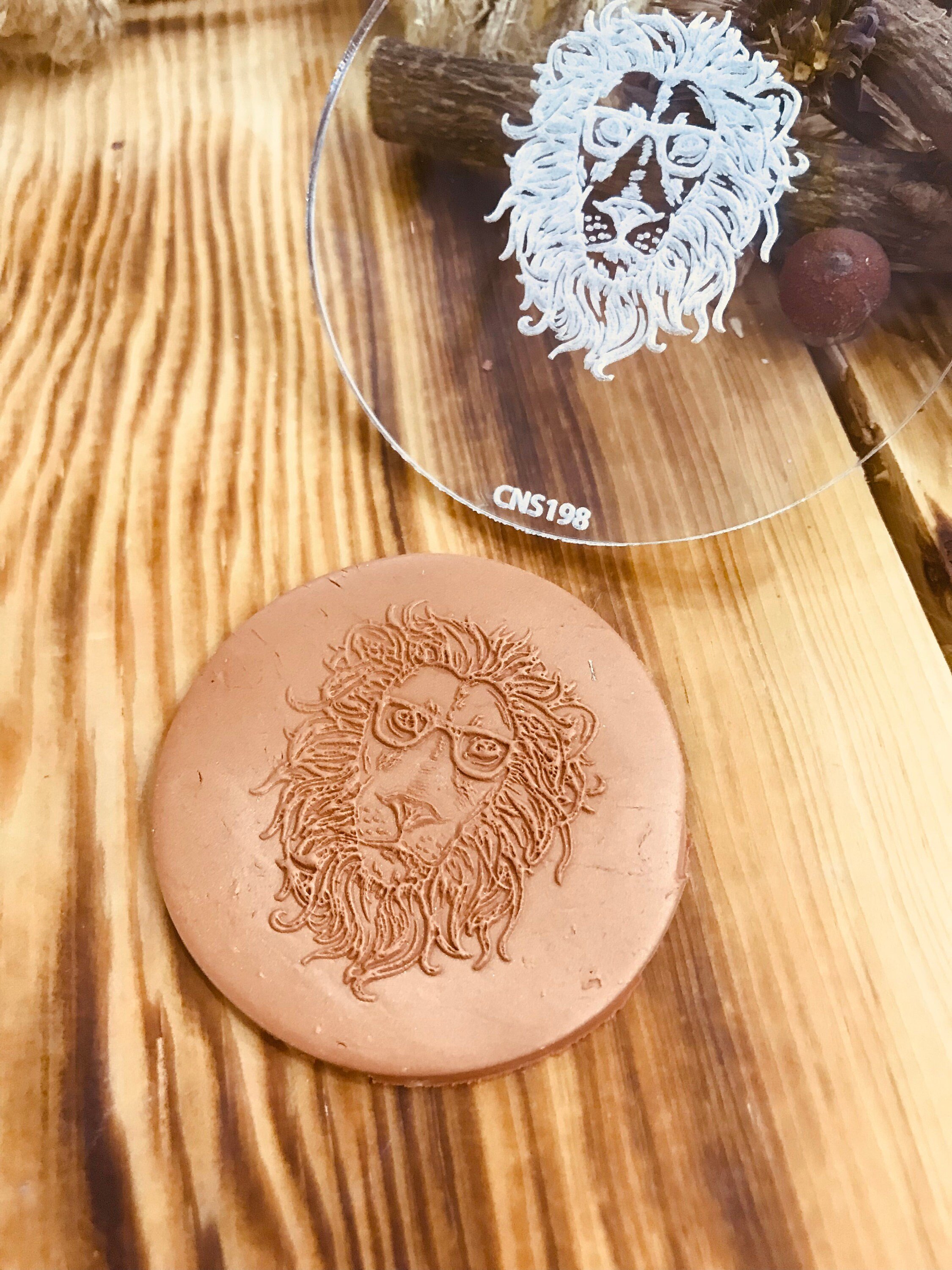 Lion Pattern Texture Mat, Debossing Stamp, Acrylic clay texture tool, Texture Sheet,Ceramic Supplies, Texture Plate