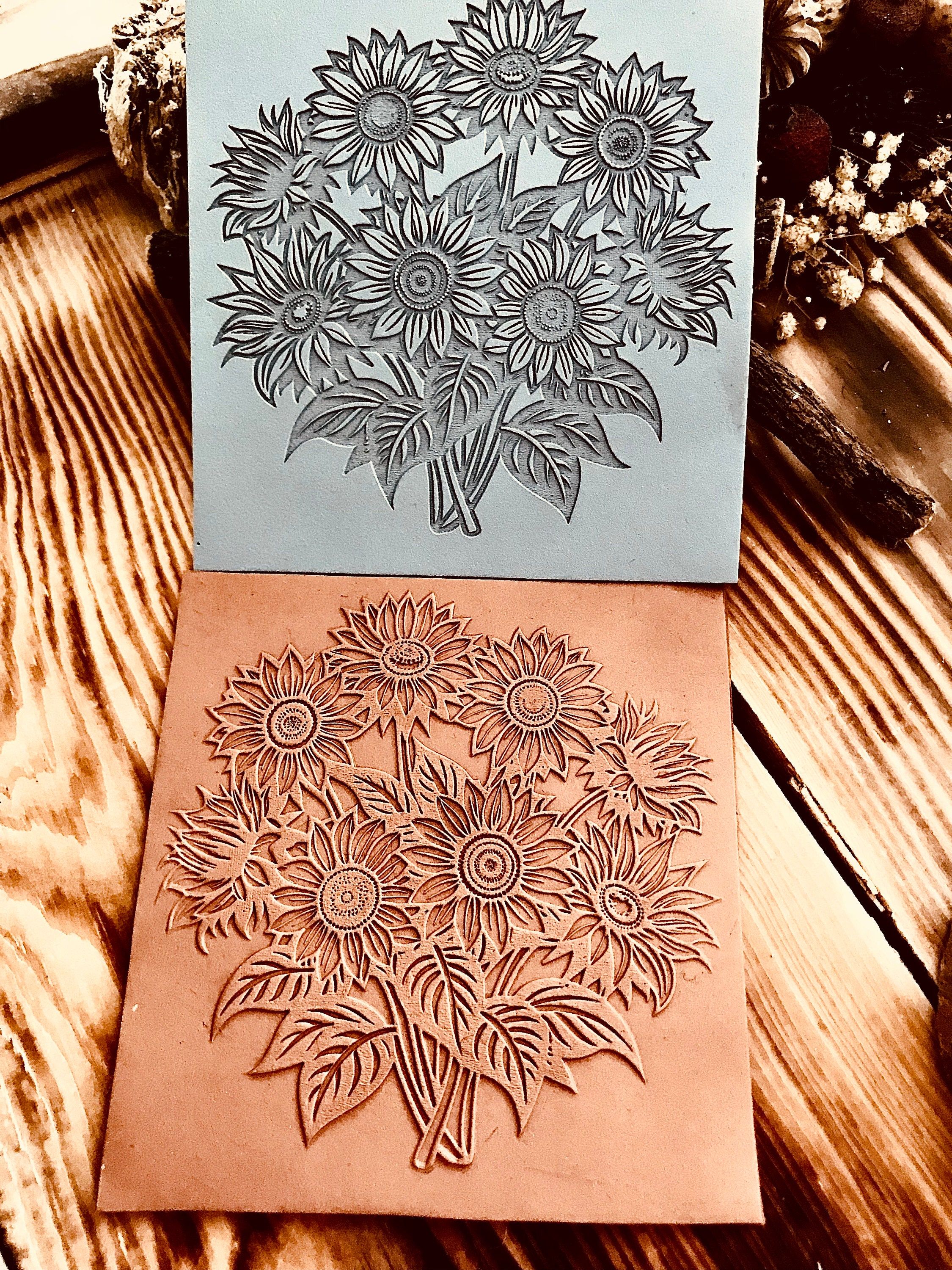 Sunflower Bouquet Rubber Texture Mat 10*10Cm⎥Polymer Clay Tools⎥Earring Making⎥Hand Roller⎥Clay Texture Tool⎥Jewellery Tools