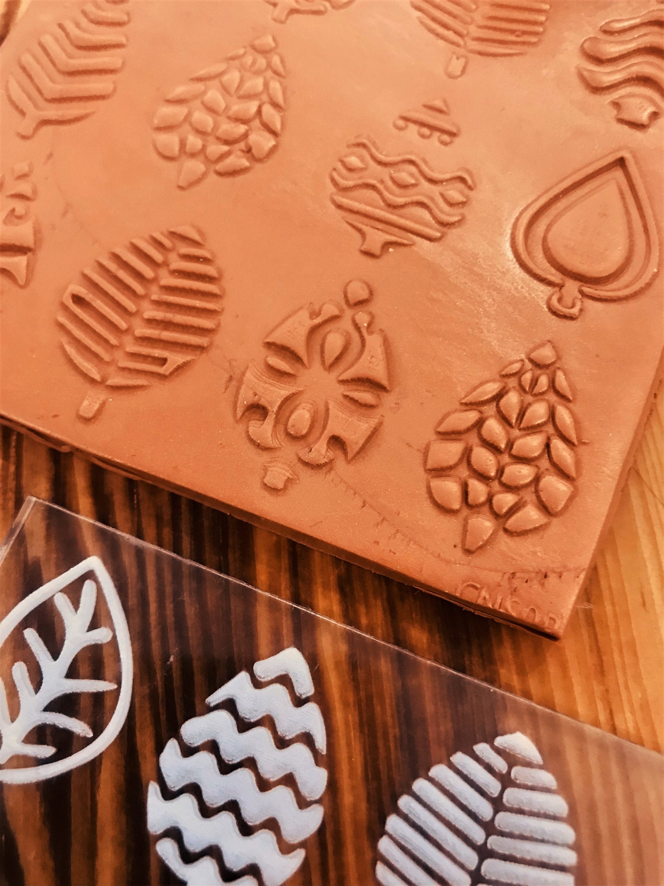 Leaf Texture Mat, Polymer Clay Texture Sheet, Acrylic Ceramic Texture tool, Polymer Clay Earring Tool, Acrylic Plate, Dough Fondant
