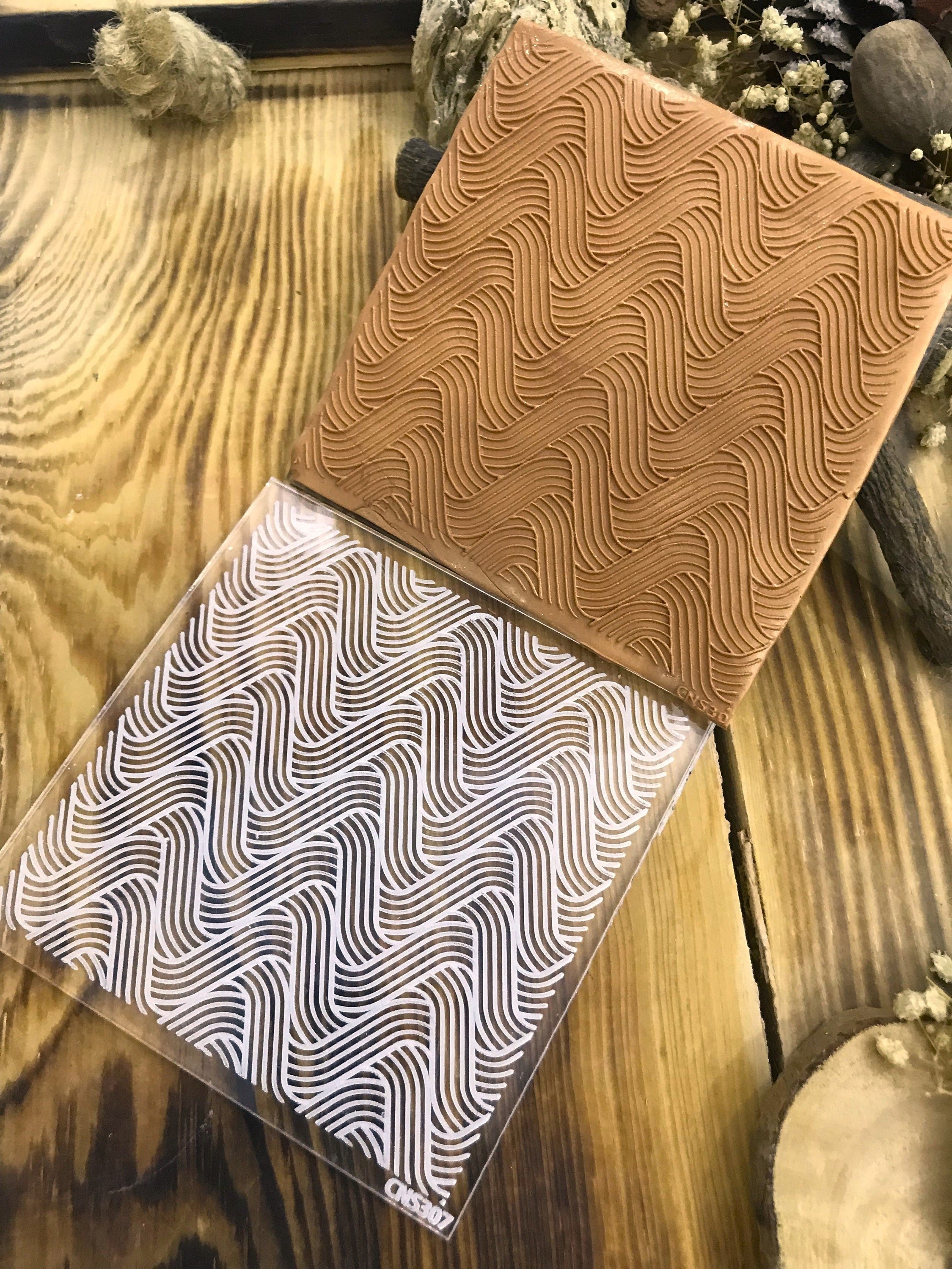 Wave Pattern Acrylic Texture Tile, 10*10cm size,Polymer Clay Embossing Stamp,  Texture Plaque,Texture Tile,Fimo, Sculpey, Cernit