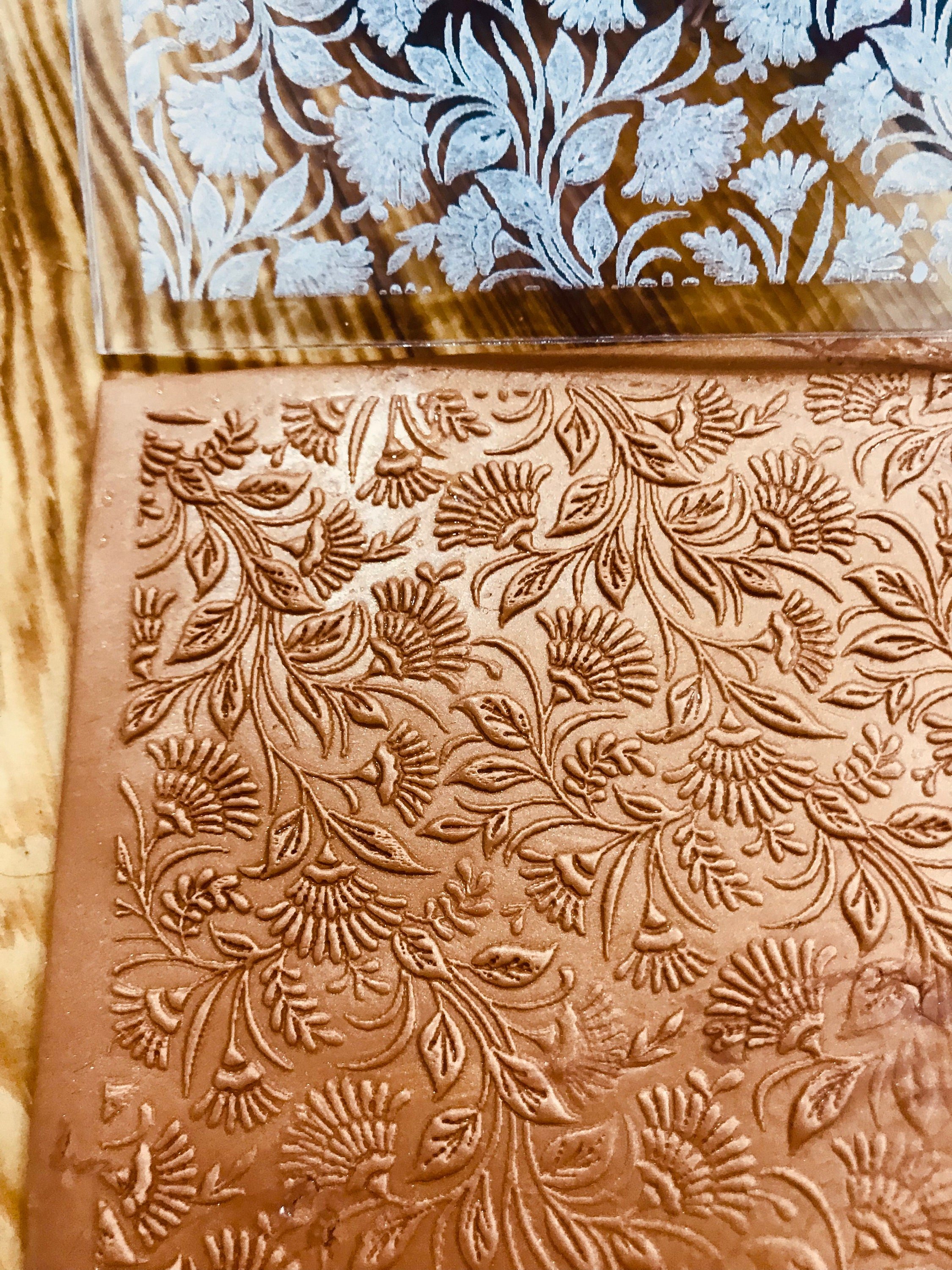 Vintage Unique Acrylic Embossing Stamp For Polymer Clay, Ceramic ,Fondant Stamp, Cookie Embosser, Cookie Stamp, Acrylic texture tool