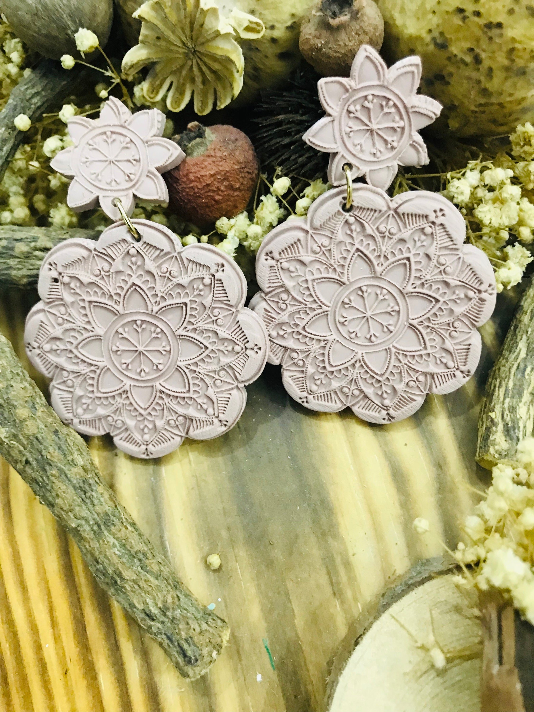 Mandala Art Deco Rubber Texture Mat 10*10Cm⎥Polymer Clay Earring⎥Clay Cutter⎥Hand Roller⎥Clay Texture Tool⎥Jewellery Tools