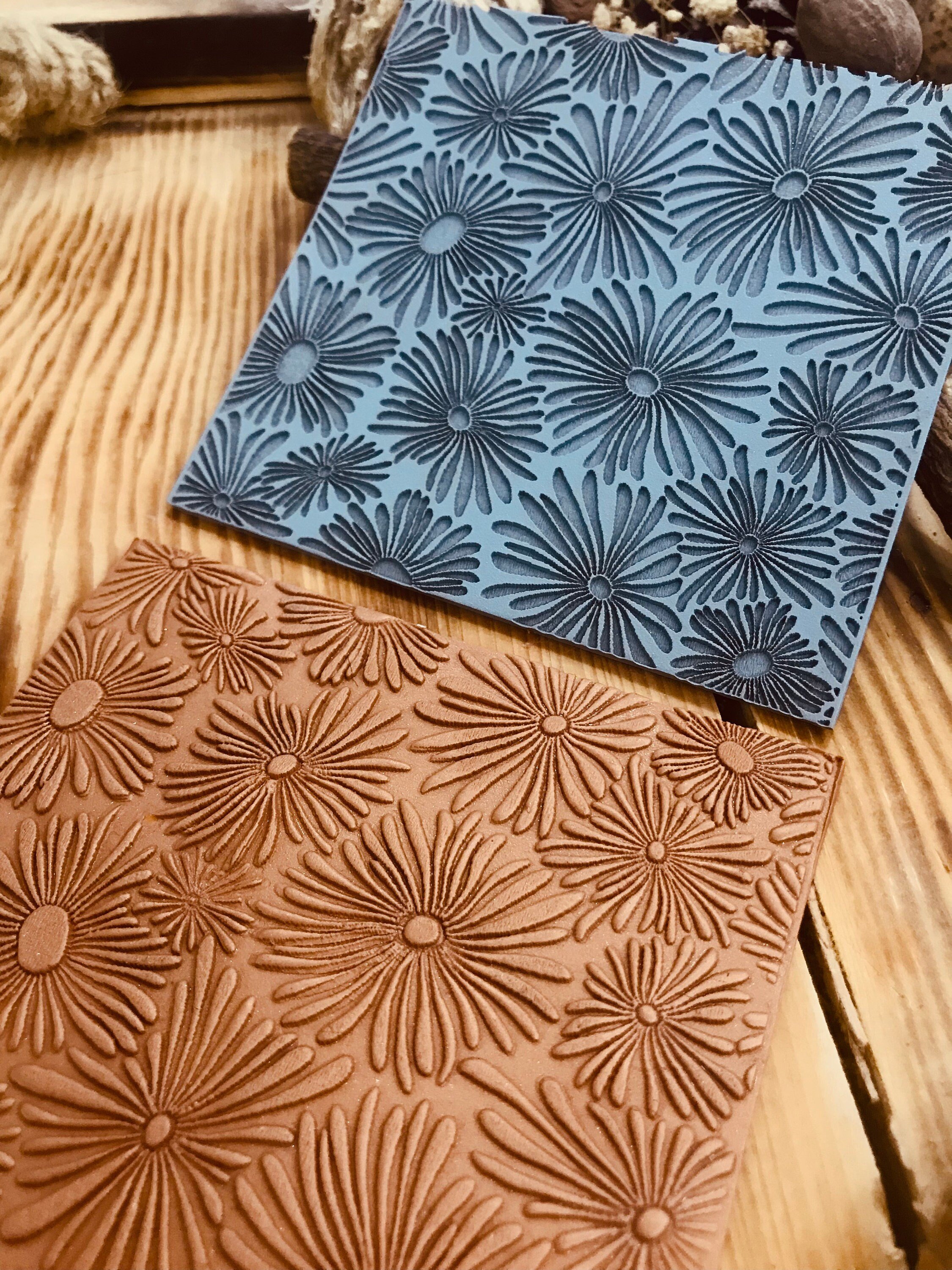 Floral Splash Pattern Rubber Texture Mat 10*10Cm⎥Polymer Clay Tools⎥Earring Making⎥Hand Roller⎥Clay Texture Tool⎥Jewellery Tools