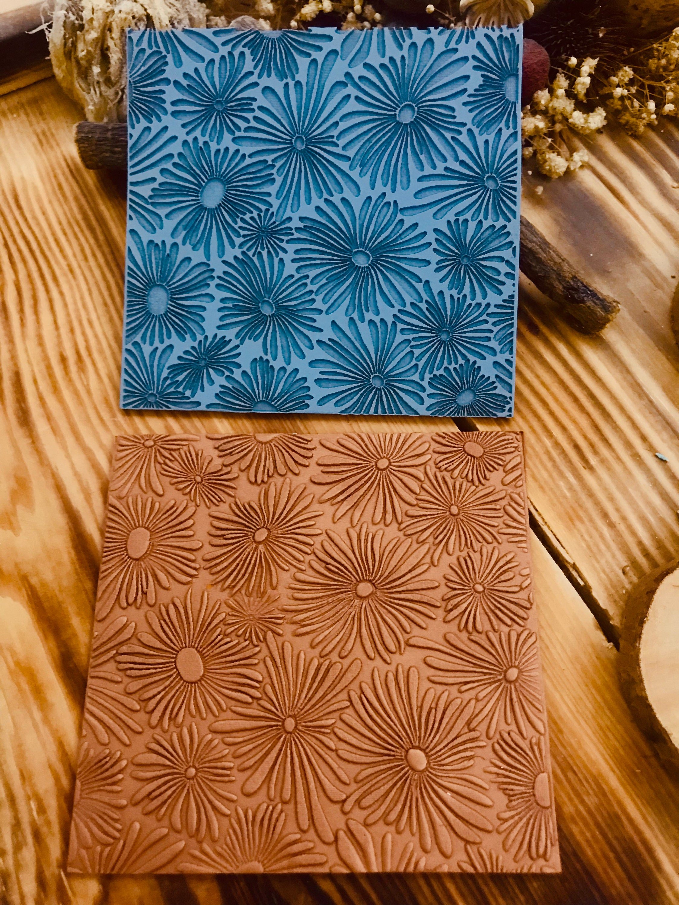 Floral Splash Pattern Rubber Texture Mat 10*10Cm⎥Polymer Clay Tools⎥Earring Making⎥Hand Roller⎥Clay Texture Tool⎥Jewellery Tools