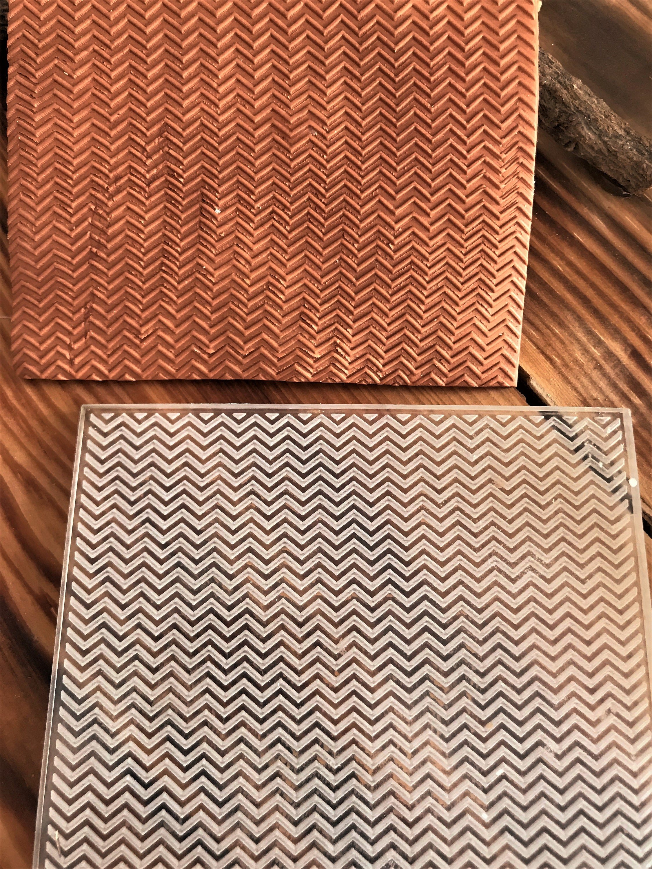Zigzag Pattern Texture Mat, Embosser Stamp, Acrylic Clay Texture Sheet Deco, Lace Pattern, Ceramic Earring Supplies