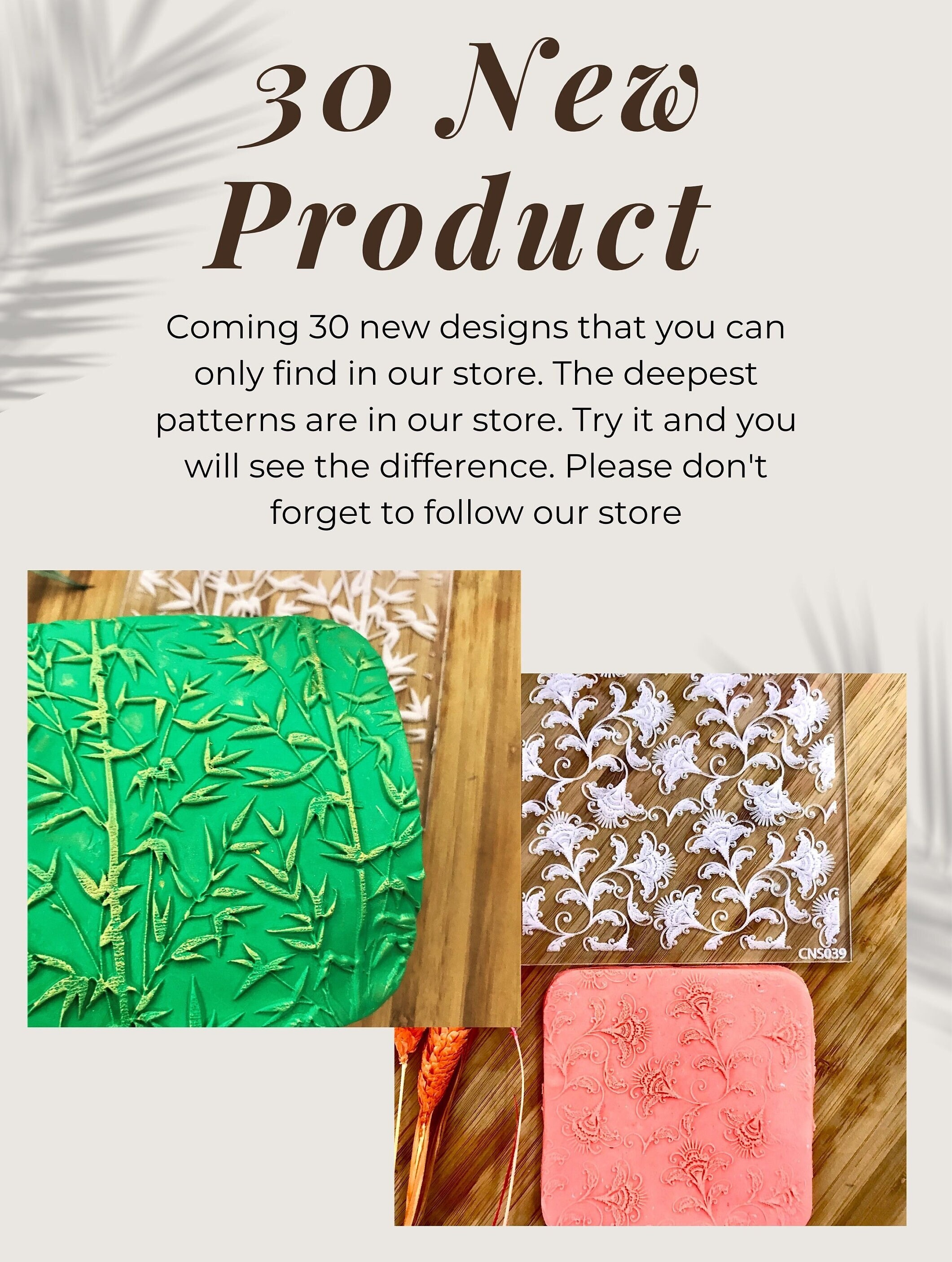 Vintage Unique Acrylic Embossing Stamp For Polymer Clay, Ceramic ,Fondant Stamp, Cookie Embosser, Cookie Stamp, Acrylic tool, For Metal Clay