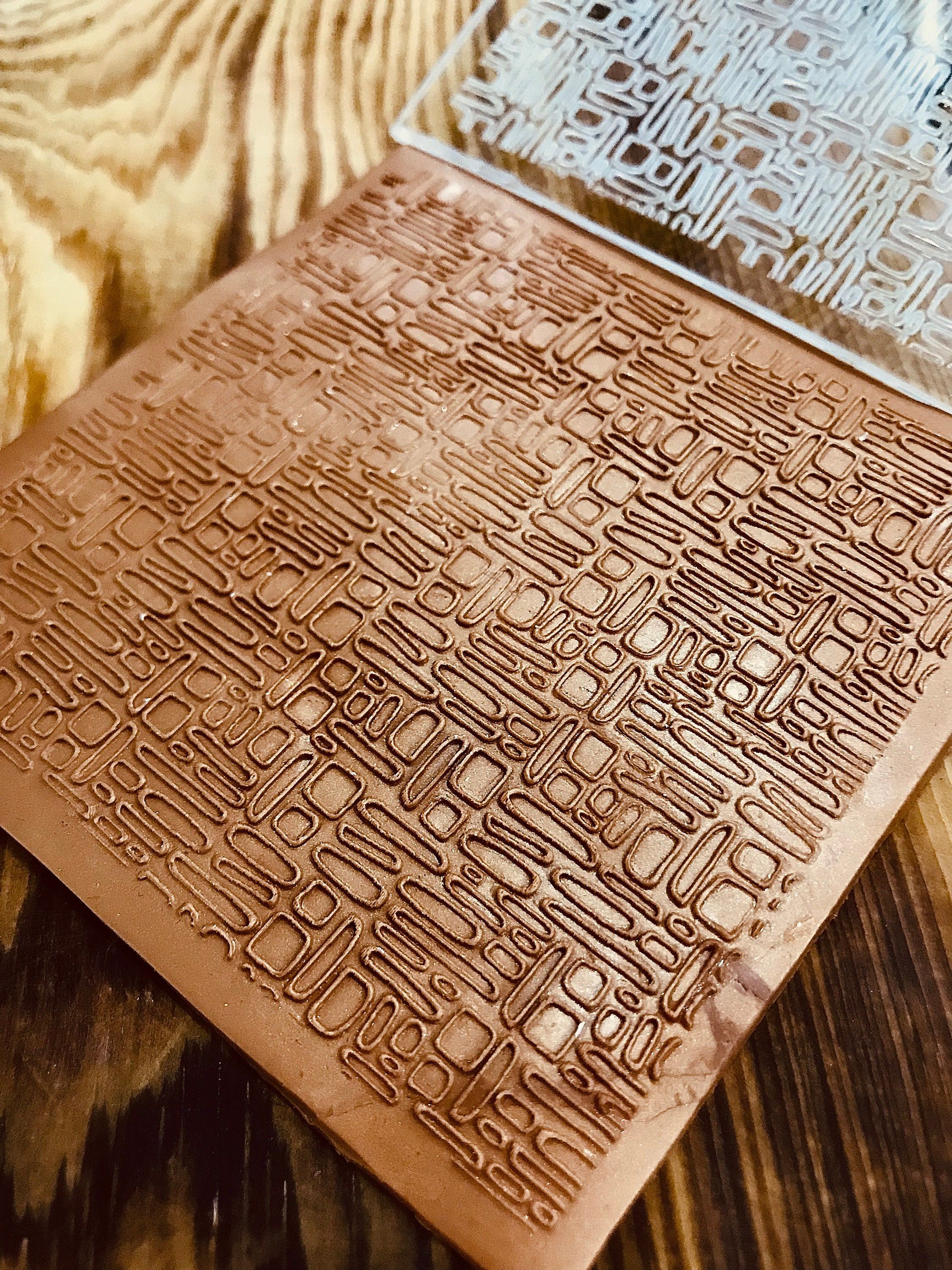 Micro Rectangle Acrylic Embossing Stamp For Polymer Clay, Ceramic Stamp, Fondant Stamp, Cookie Embosser, Cookie Stamp, Acrylic texture tool