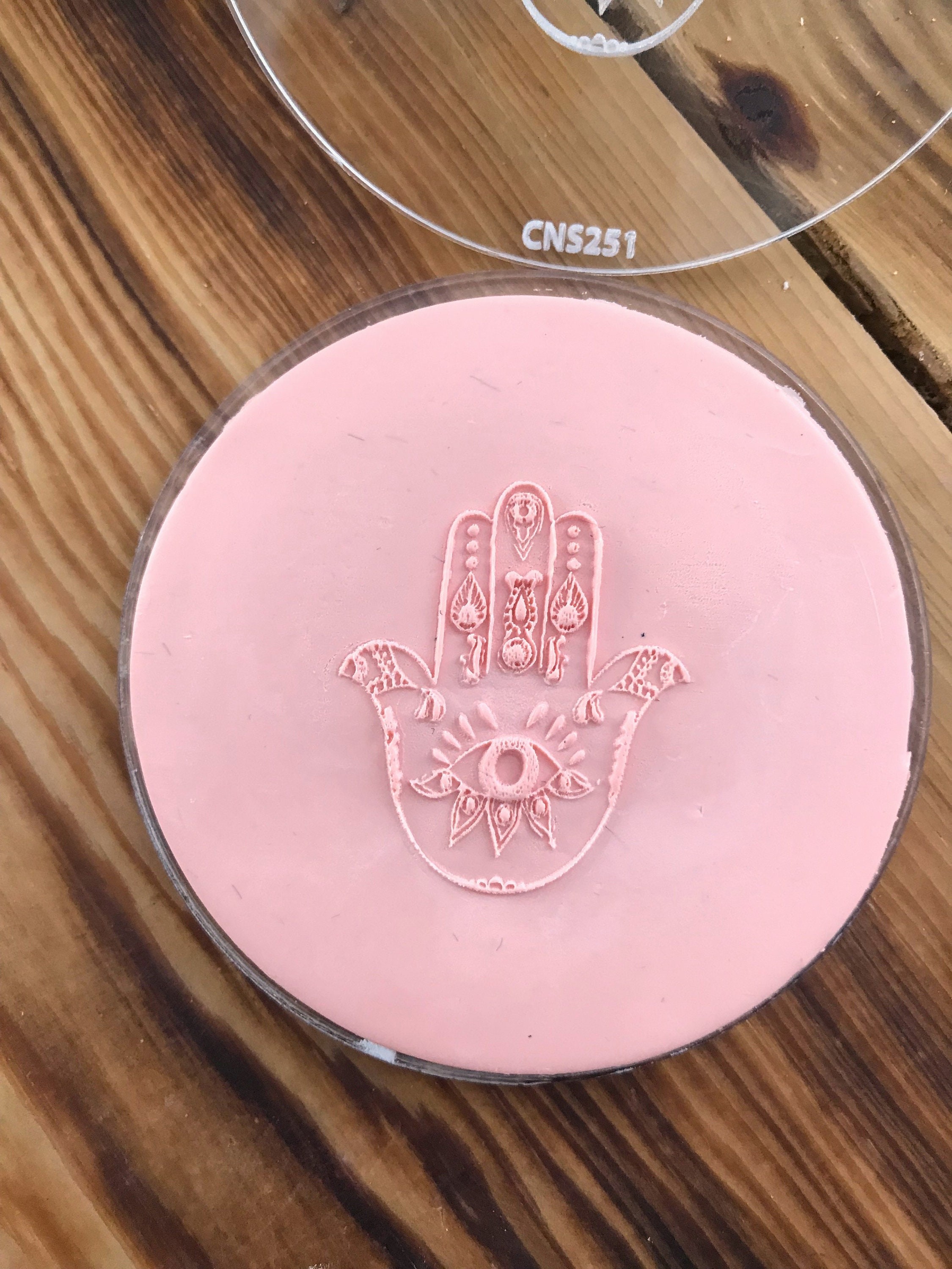 Hamsa Hand Acrylic Texture Stamp for Polymer Clay, Embossing Stamp For Polymer Clay, Texture Sheet, Clay Stamp, Pottery Tools