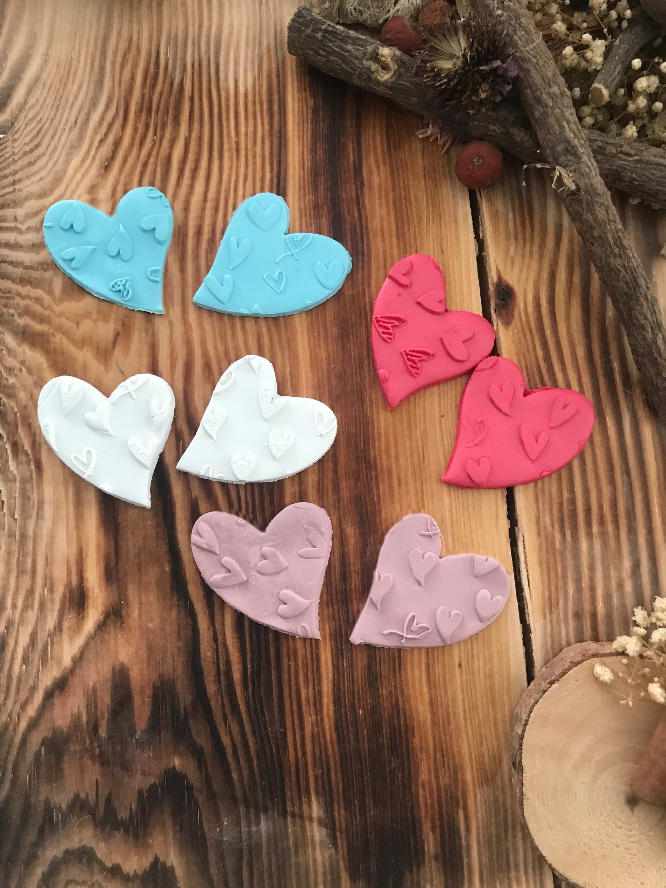 Heart Pattern Texture Mat, Acrylic Texture Sheet Polymer Clay Impression Mat, Acrylic Ceramic texture tool, Polymer Clay Earring Tool