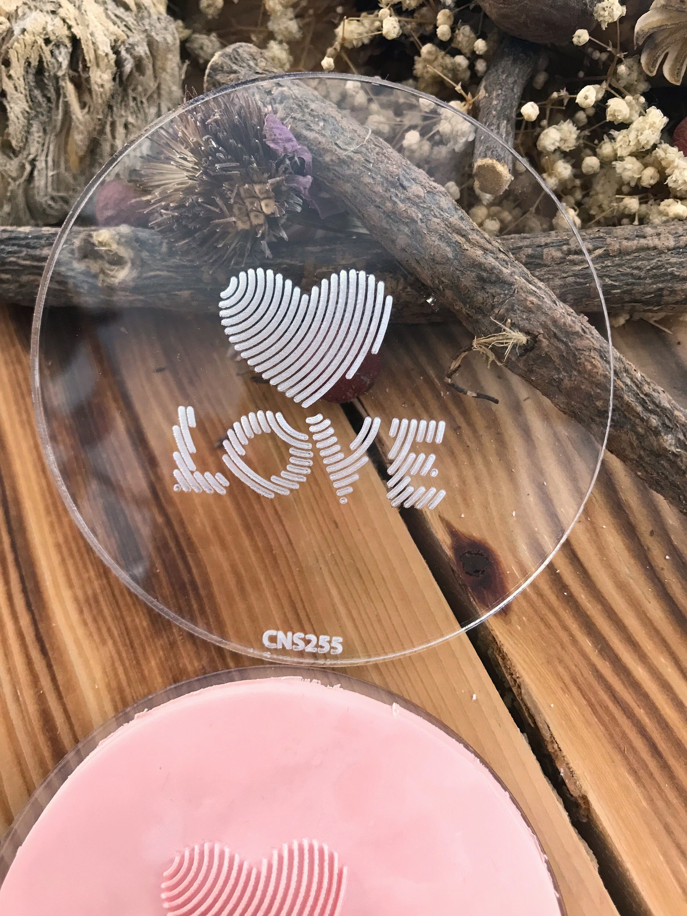 Love Pattern Acrylic texture sheet ,Acrylic Texture Stamp for Polymer Clay, Embossing Stamp For Polymer Clay