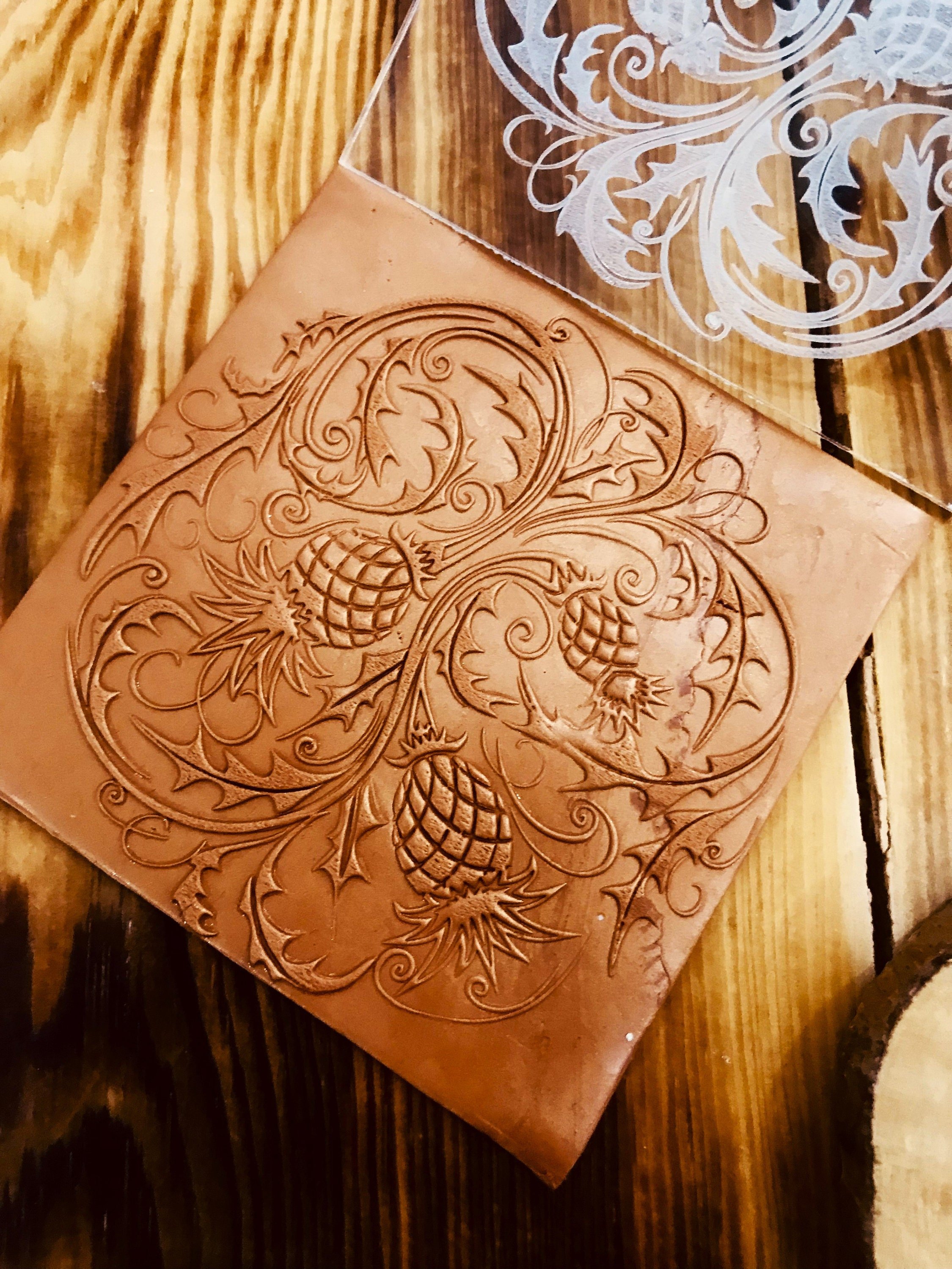 Thistle Pattern Polymer Clay And Fondant Stamp,Embossing Stamp For Polymer Clay, Ceramic , Fondant Stamp, Cookie Embosser, Stamp