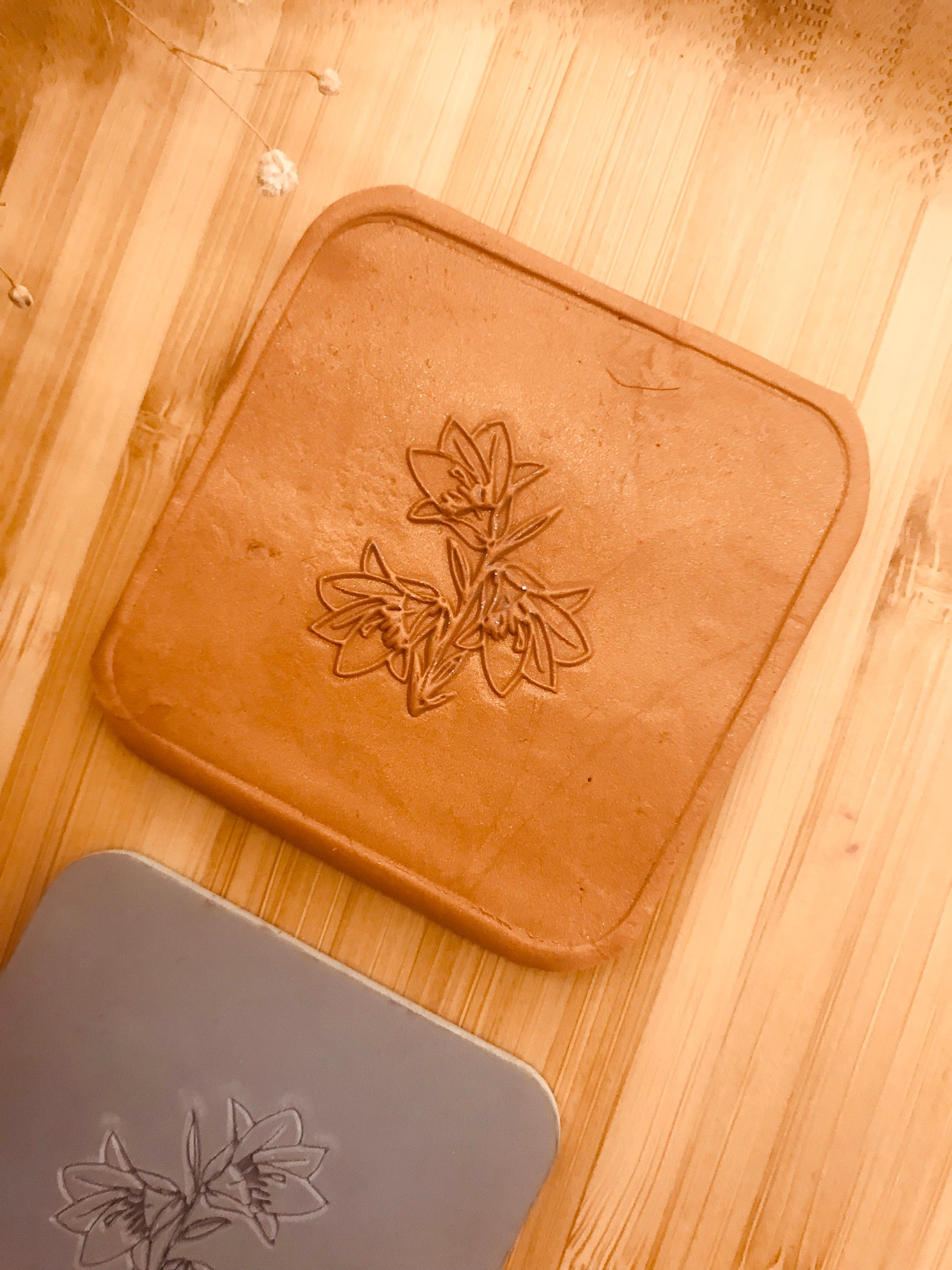 Lily Bouquet Rubber Texture Mat⎥Polymer Clay Tools⎥Earring Making⎥Hand Roller⎥Clay Texture Tool⎥Jewellery Tools