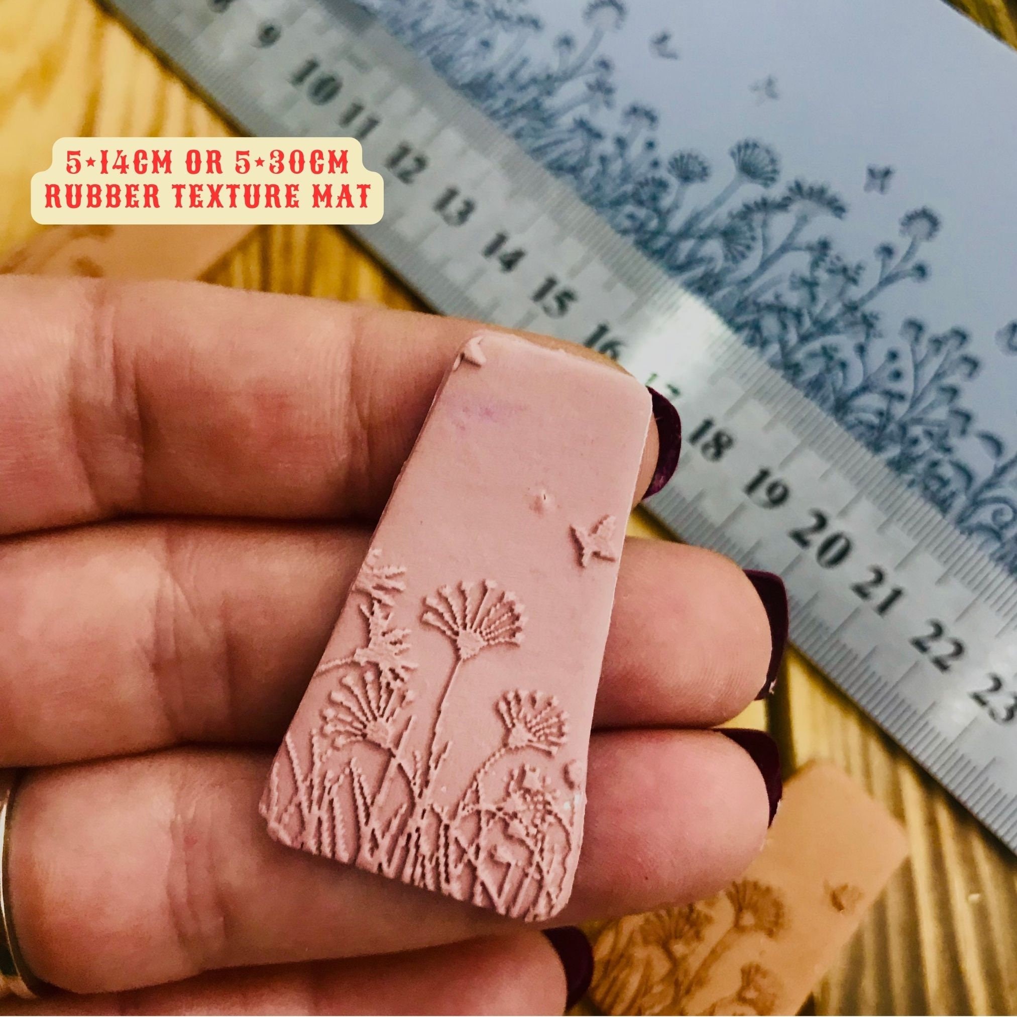 New Flower Meadow Rubber Texture Mat⎥Polymer Clay Tools⎥Earring Making⎥Hand Roller⎥Clay⎥ Jewellery Tools For Silver Metal Clay Ceramic