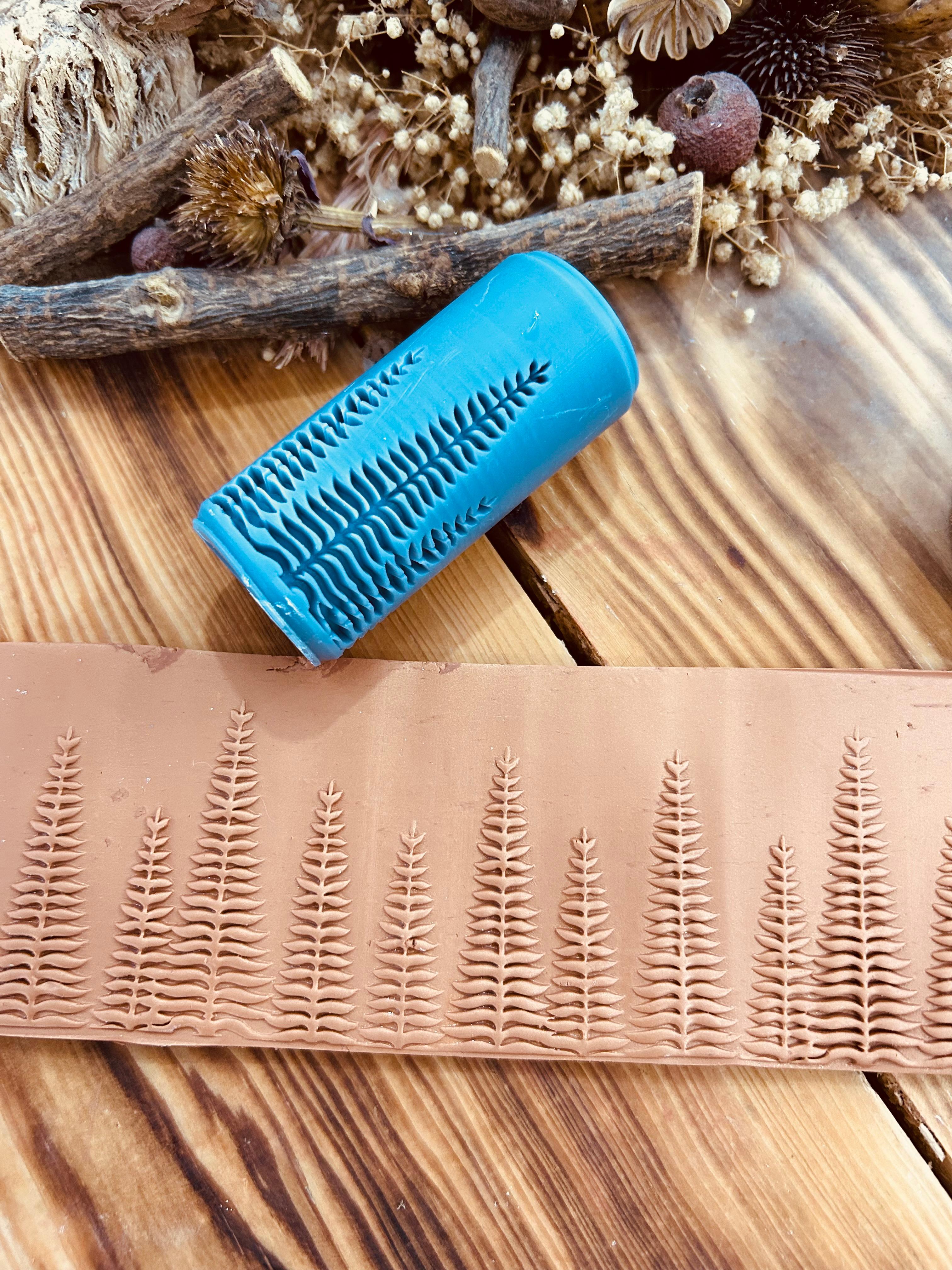 Forest Patterned 7cm High Roller, Embossing Texture Roller, DIY tool, Polymer Clay, Ceramic, Sugar Dough