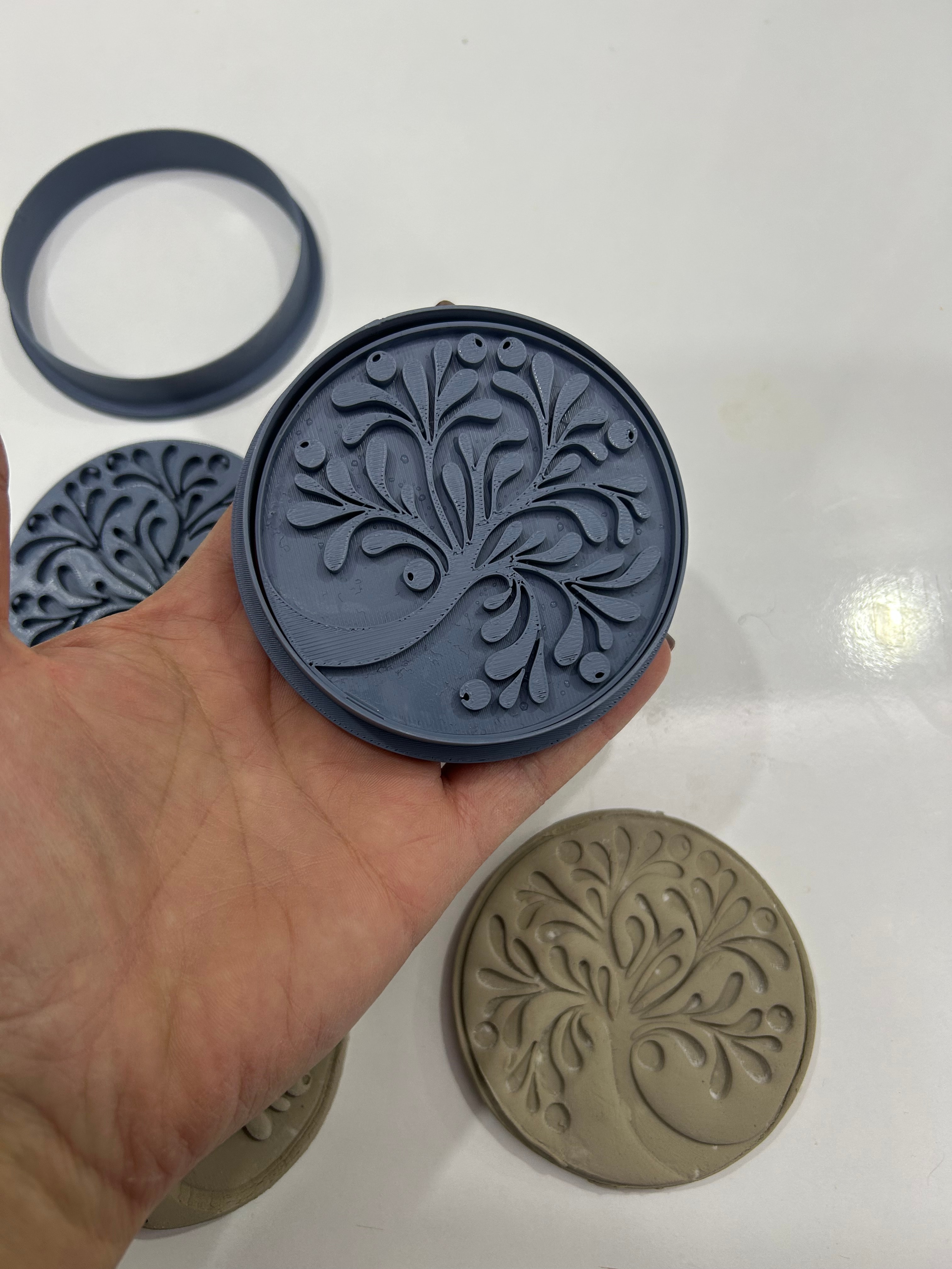 Tree of Life Cutter & Stamp Set – Emboss & Deboss Design for Air Dry Clay, Polymer Clay, Soap & Candle Making (8 cm / 3.15 in)
