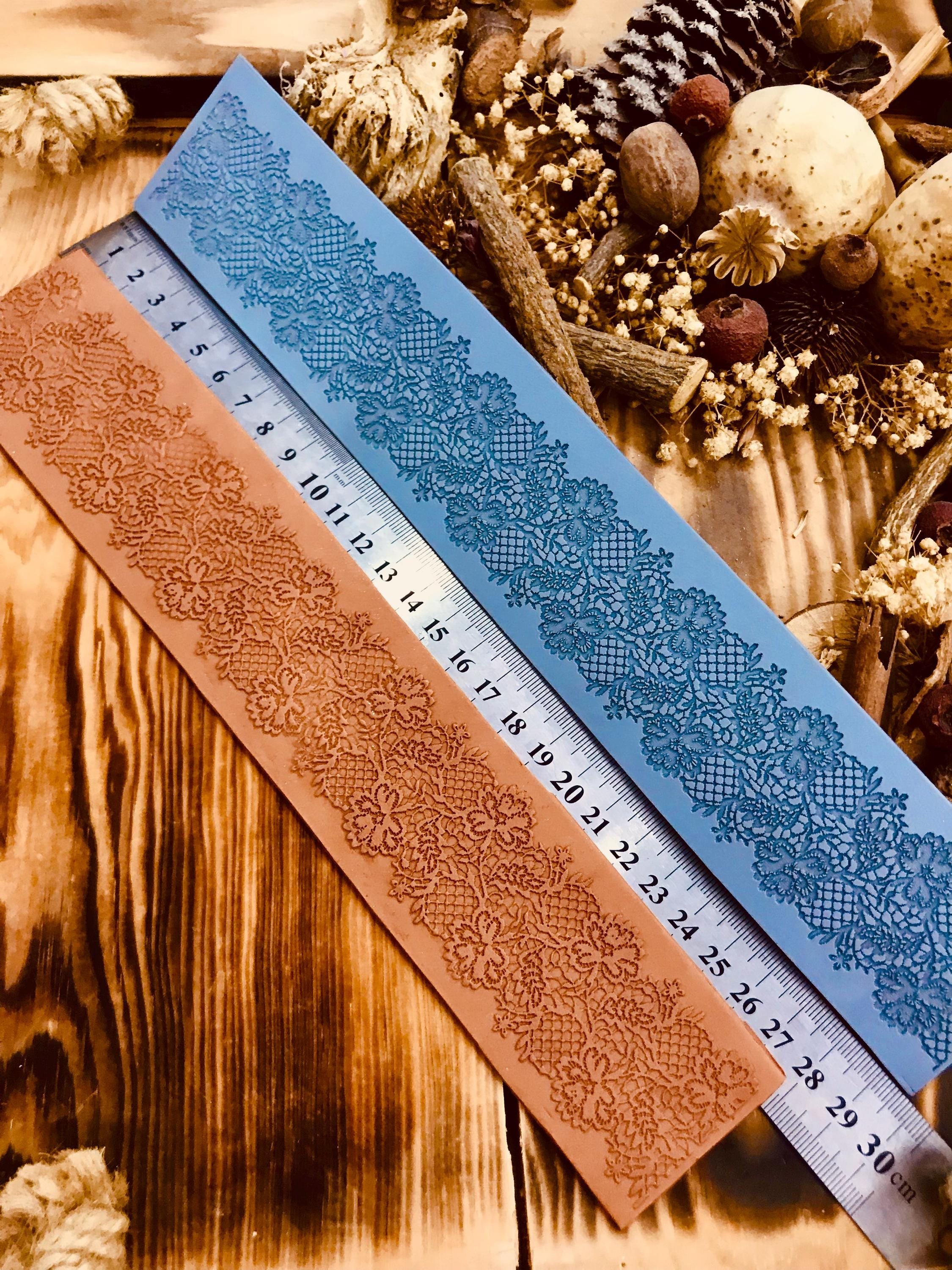 Lace Border 5*29cm Lace Pattern Rubber Texture Mat for Polymer Clay & Ceramic Projects