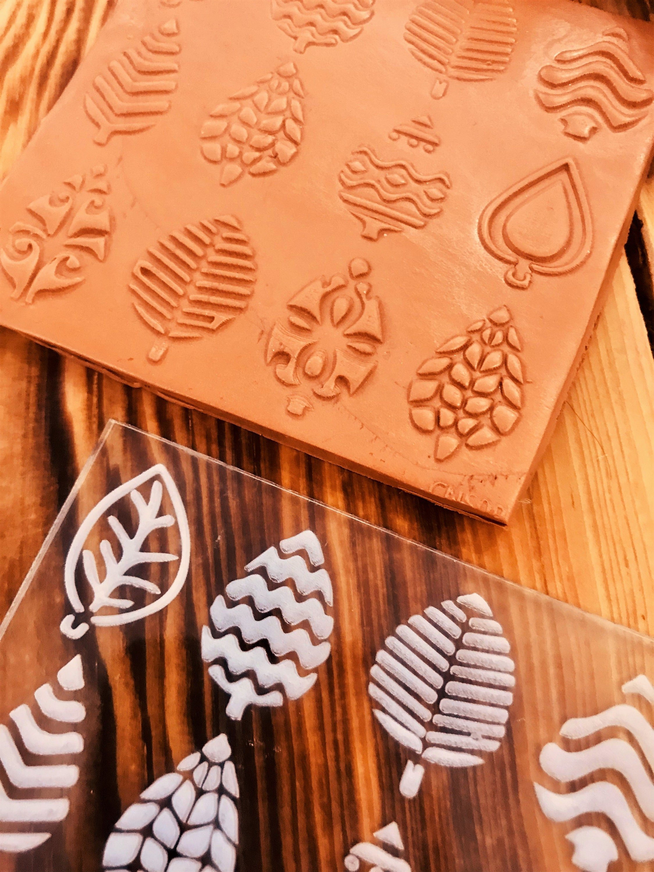 Leaf Texture Mat, Polymer Clay Texture Sheet, Acrylic Ceramic Texture tool, Polymer Clay Earring Tool, Acrylic Plate, Dough Fondant