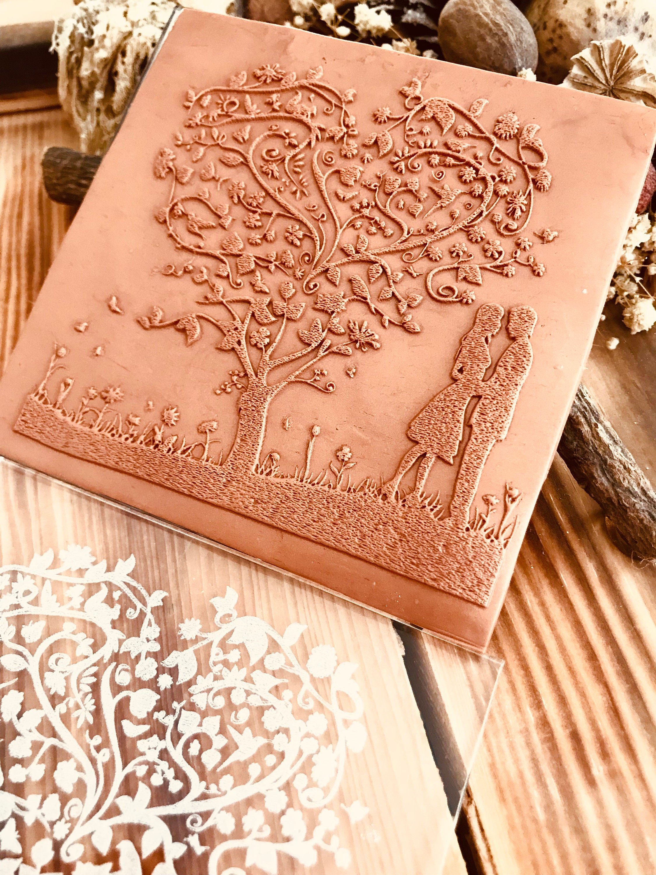 Valentine, Wedding, Bride Acrylic Embossing Stamp For Polymer Clay, Ceramic ,Fondant  Cookie Embosser, Cookie Stamp, Acrylic texture tool