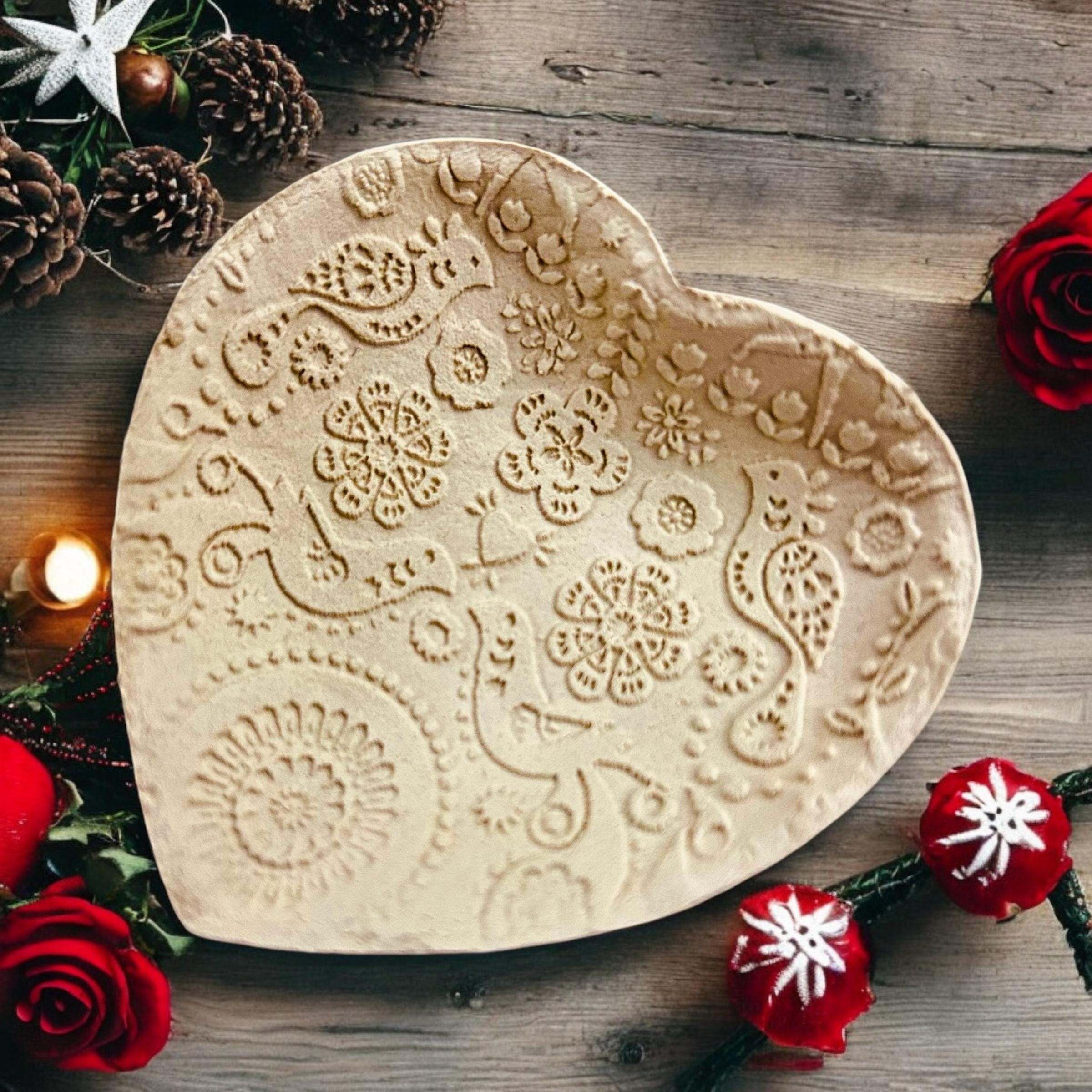 Christmas Nordic Ornament Rubber Texture Mat – 10 x 14 cm for Polymer Clay, Soap, Metal Clay & More