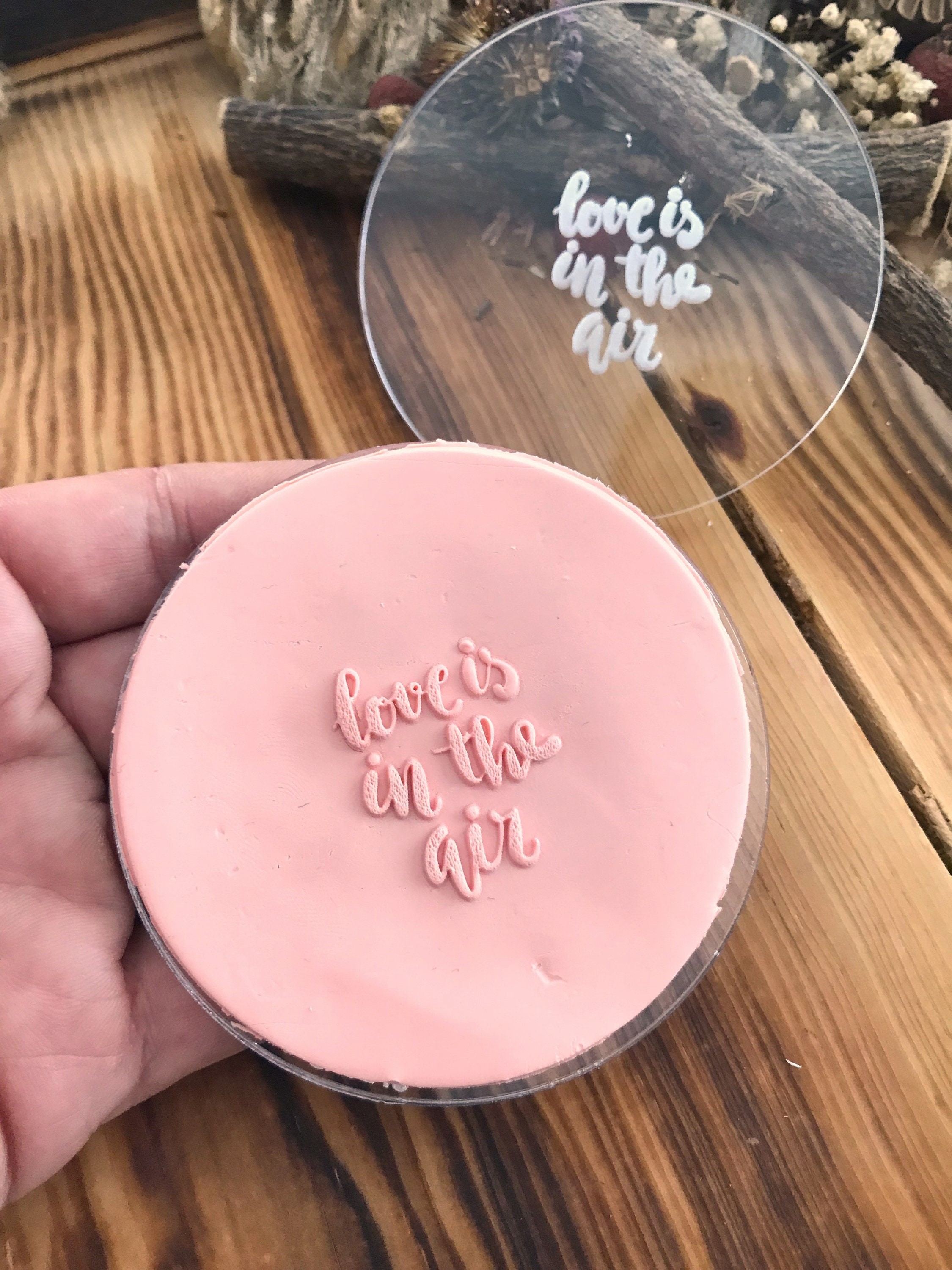 Love Is In The Air Acrylic Texture Stamp for Polymer Clay, Embossing Stamp For Polymer Clay, Texture Sheet, Clay Stamp, Pottery Tools