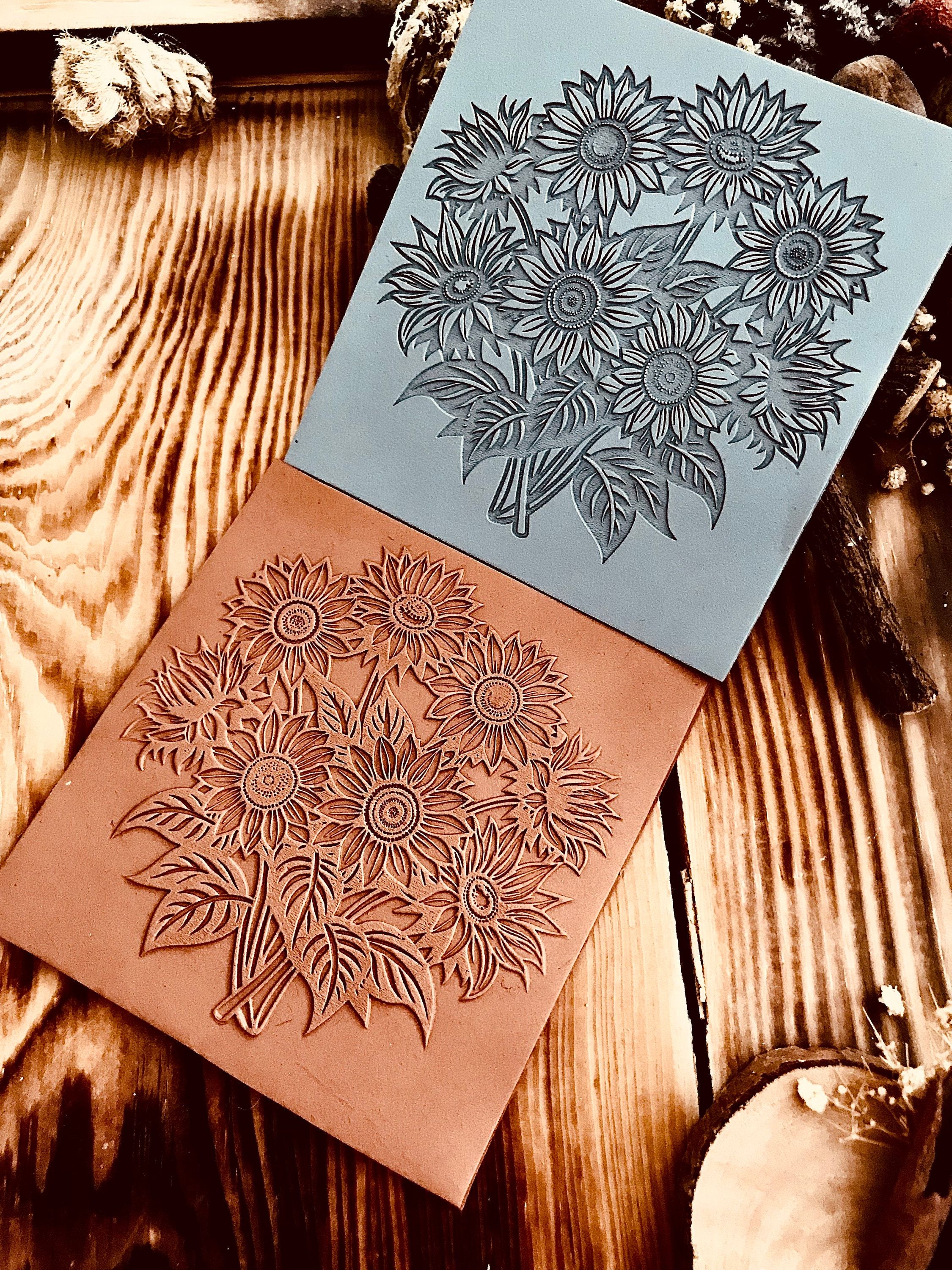 Sunflower Bouquet Rubber Texture Mat 10*10Cm⎥Polymer Clay Tools⎥Earring Making⎥Hand Roller⎥Clay Texture Tool⎥Jewellery Tools