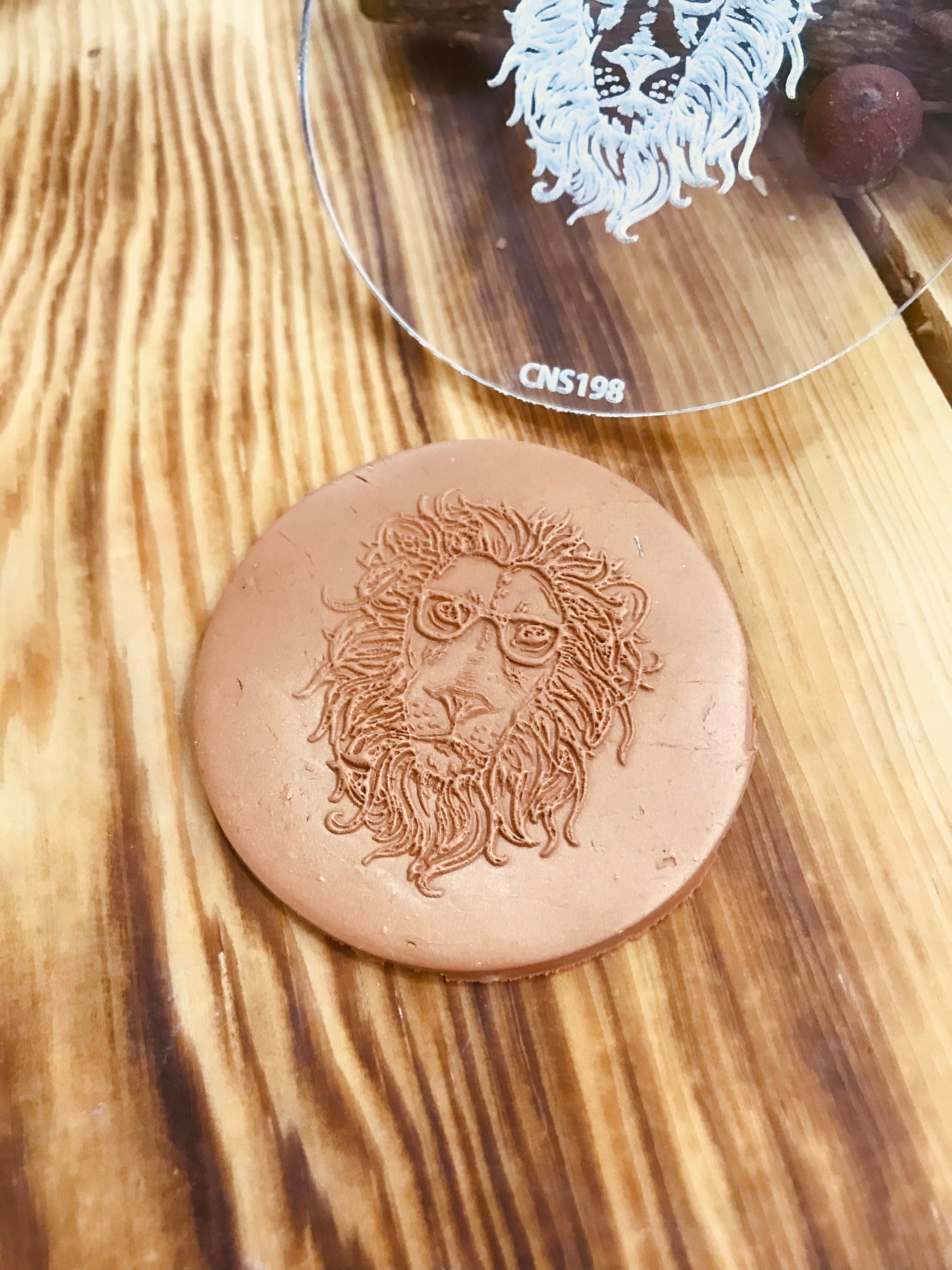 Lion Pattern Texture Mat, Debossing Stamp, Acrylic clay texture tool, Texture Sheet,Ceramic Supplies, Texture Plate