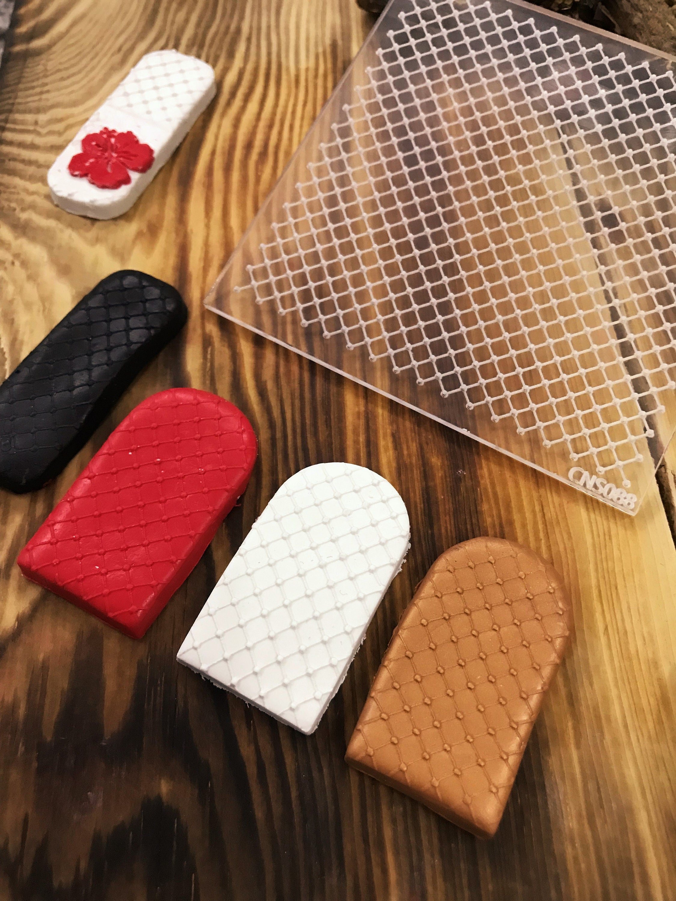 Bride Tulle Rubber or Acrylic Texture Mat – Polymer Clay Stamp, Embossing Tool, Acrylic Texture Sheet, Plaque, Tile for Fimo, Sculpey, Cernit