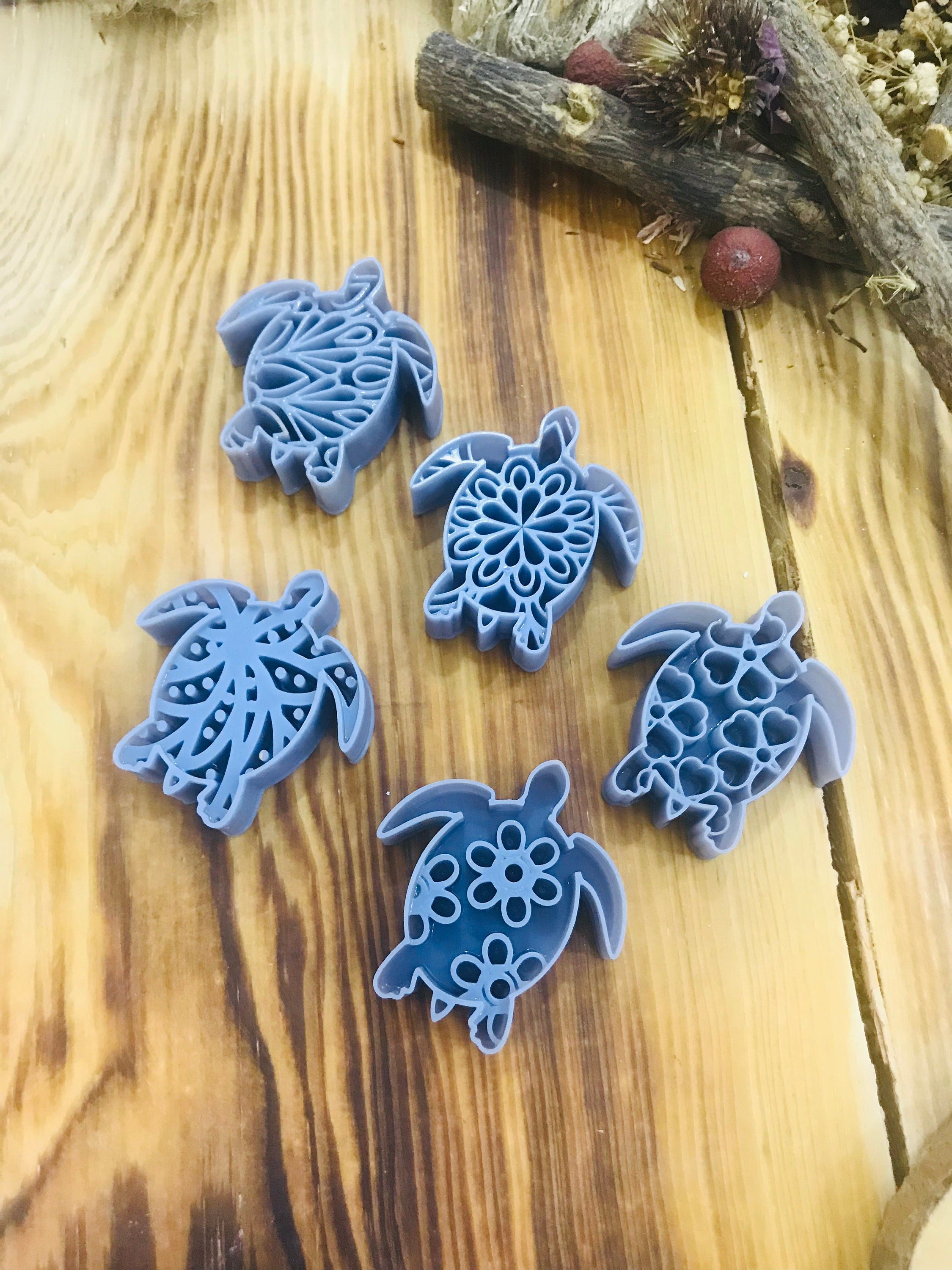 Mandala Pattern Turtle  Polymer Clay and Cookie Cutter, Beards And Glasses Unique Model, Special Design, Winter Clay Cutters,