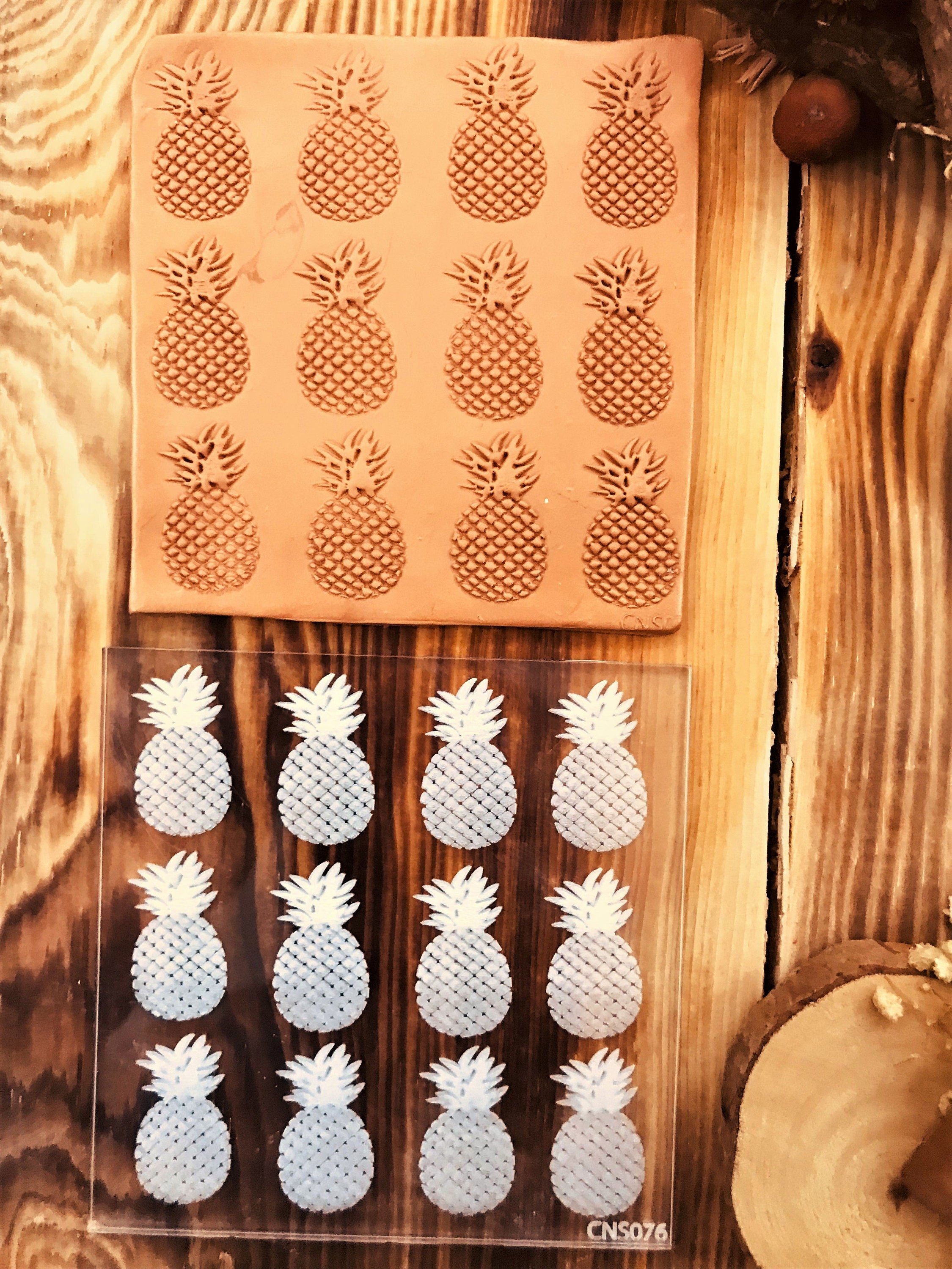 Pineapple Acrylic Texture Stamp, Polymer Clay Debossing Stamp, Clay Tool, Texture Sheet, Pottery Tools, Ceramic Supplies, Texture Plate
