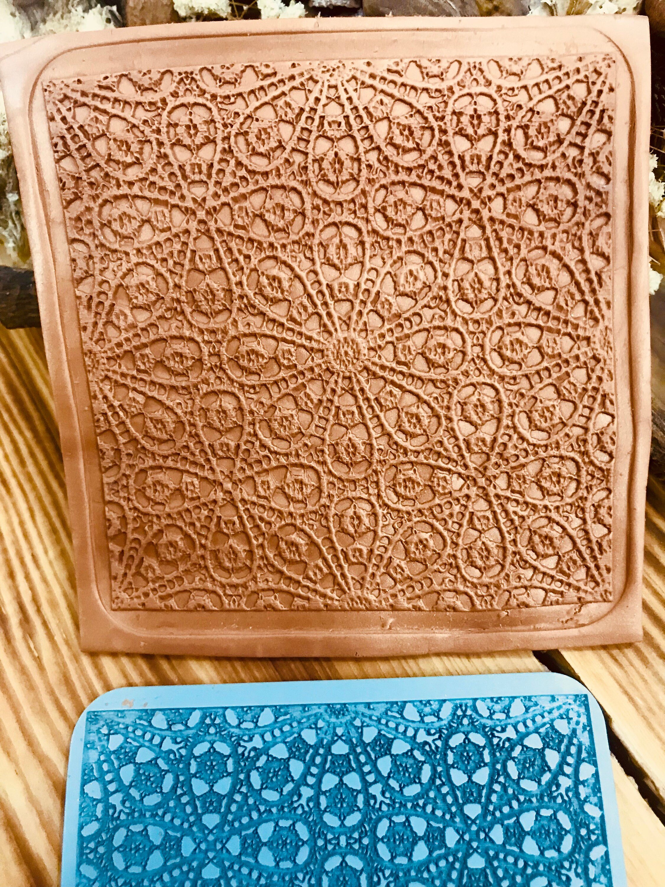 Lace Pattern Rubber Texture Mat⎥Polymer Clay Tools⎥Earring Making⎥Hand Roller⎥Clay Texture Tool⎥Jewellery Tools