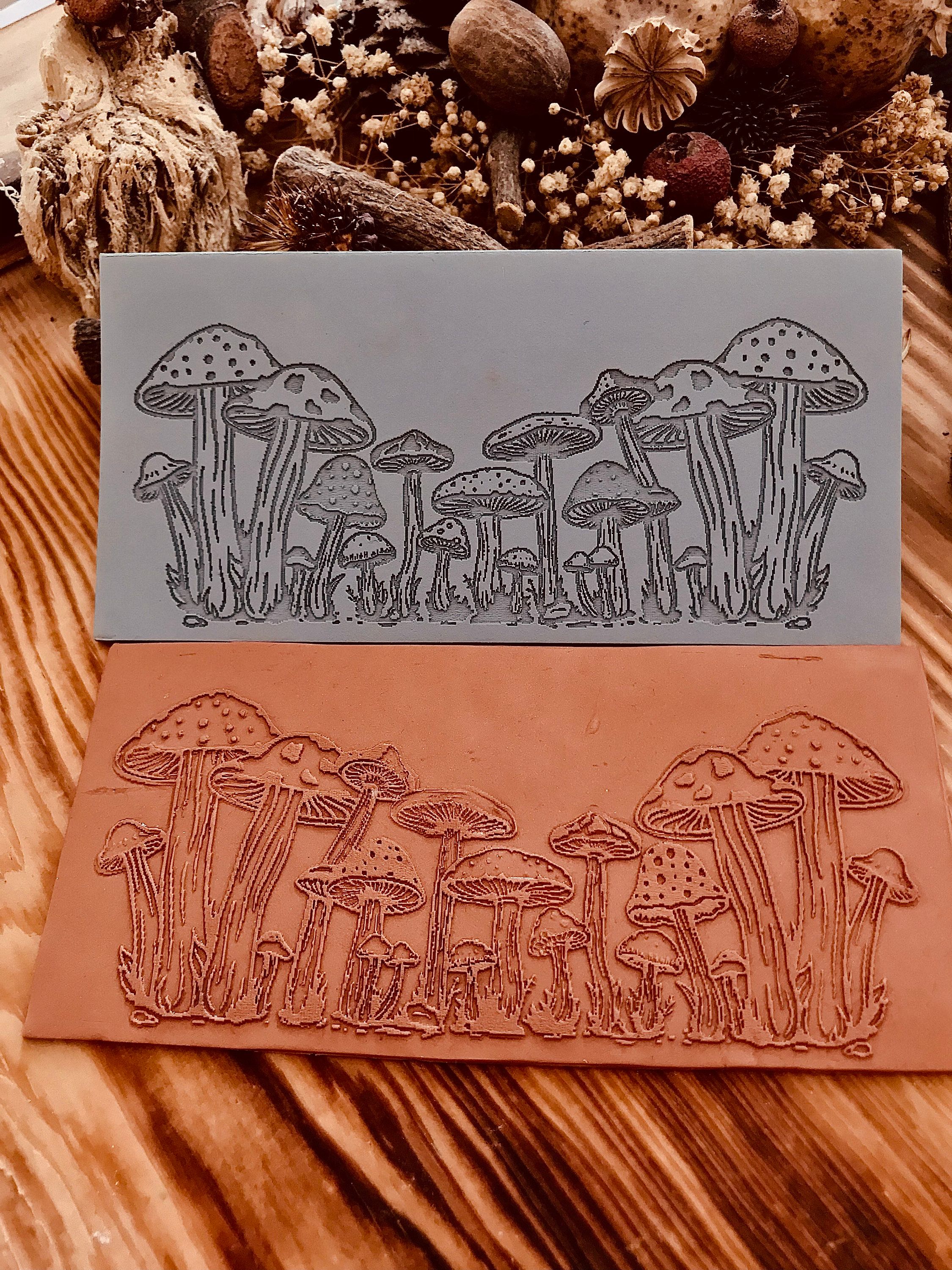 Mushroom Meadow Rubber Texture Mat Unique Mushroom Meadow in 7*15cm dimensions for polymer clay, ceramics⎥Polymer Clay Tools⎥Earring Making