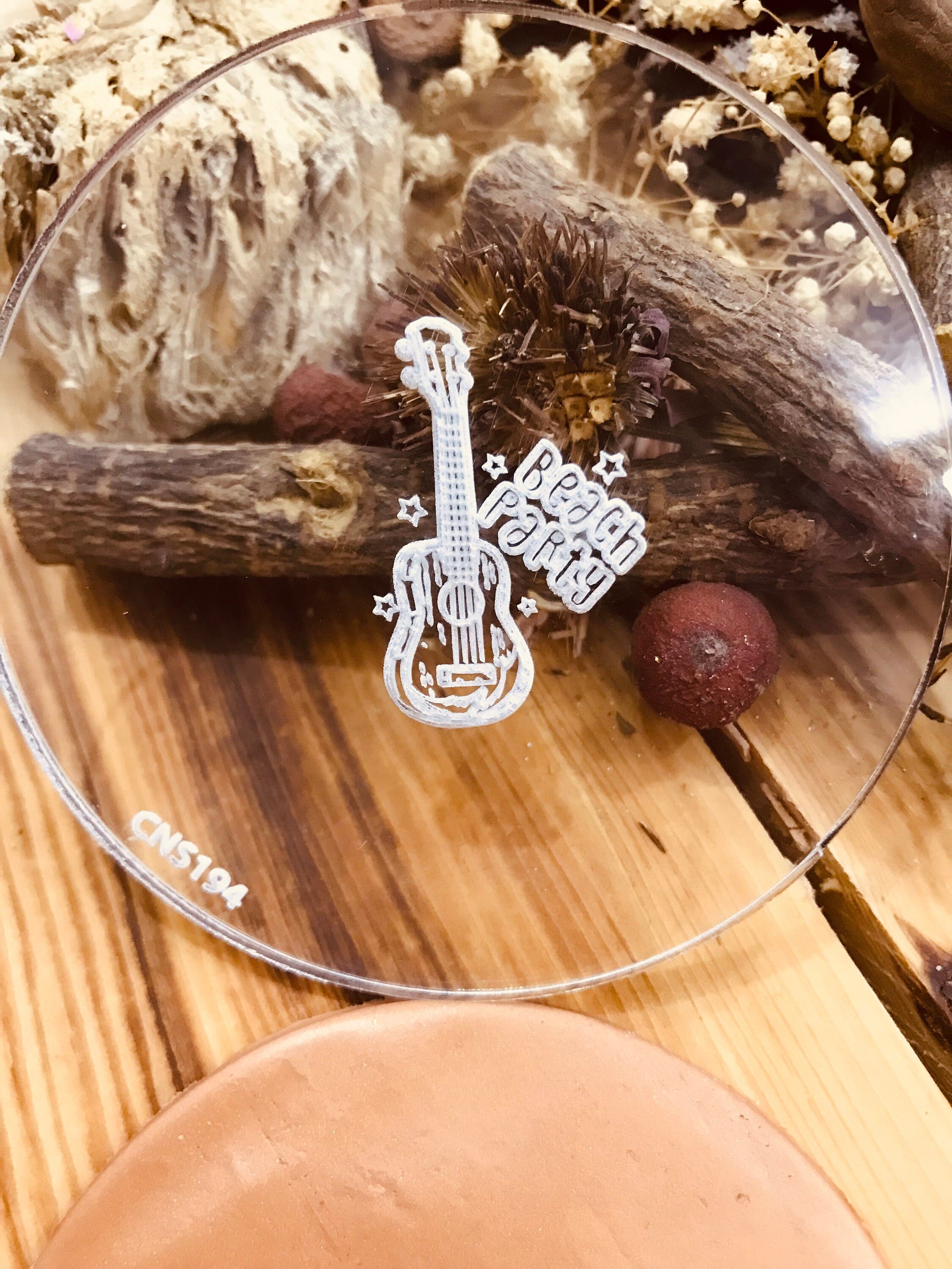 Guitar Beach Party Desen Doku Matı, Kabartma Damgası, Akrilik kil doku aracı, Doku Sayfası, Seramik Malzemeleri, Doku Plakası