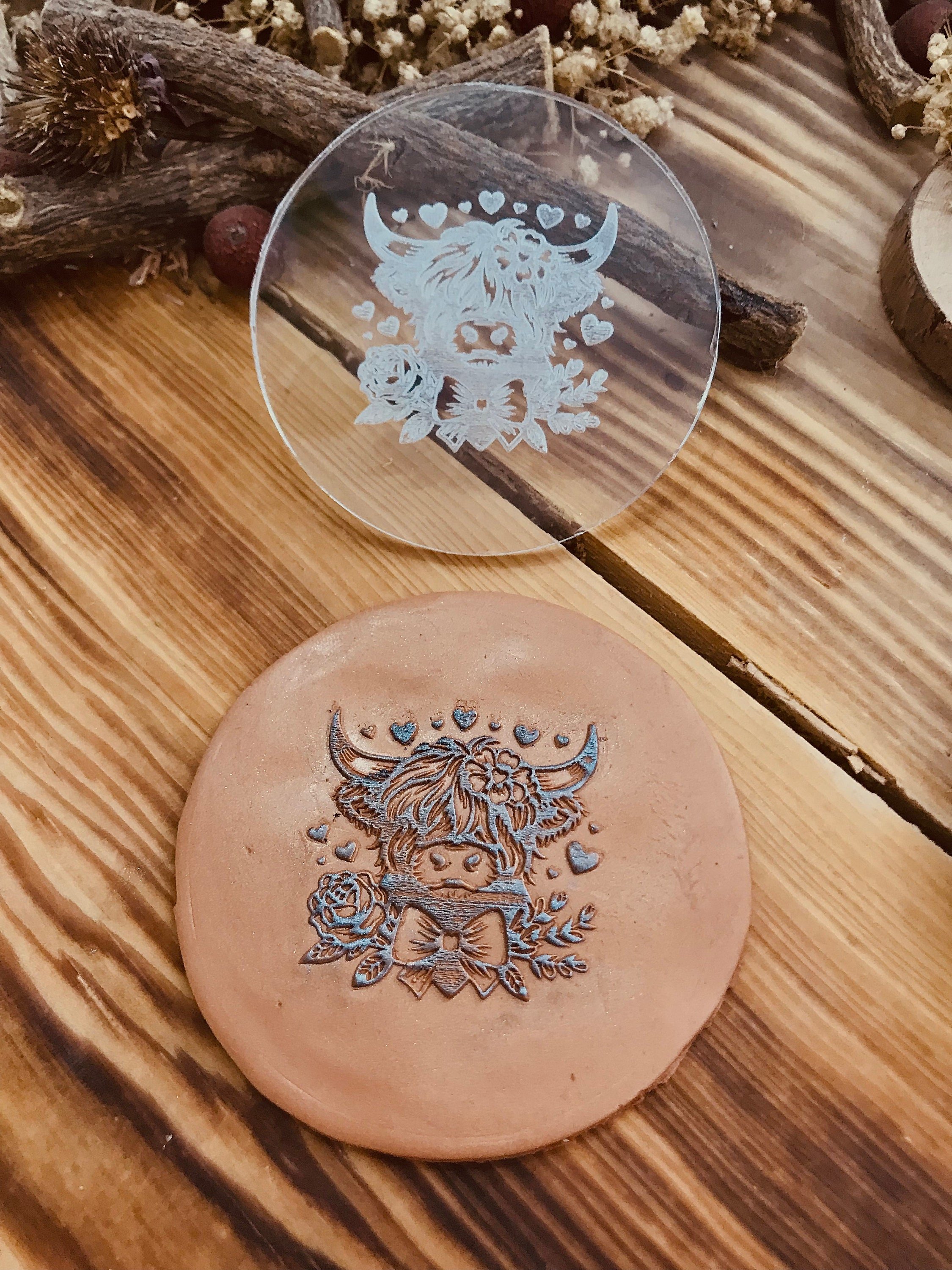 Baby Cow Pattern Texture Mat – Debossing Stamp for Acrylic Clay, Ceramic, and Polymer Clay | Texture Plate & Craft Tool