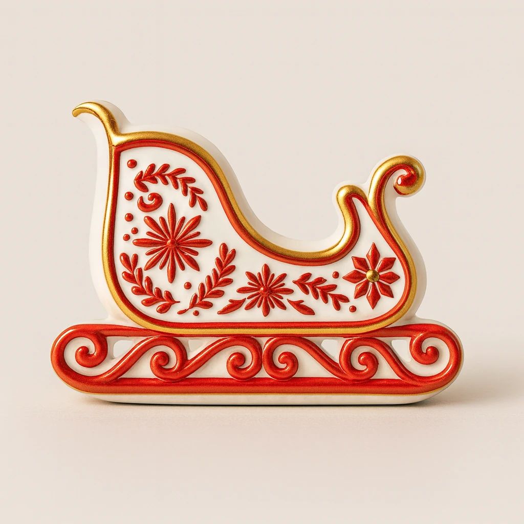 Santa Sleigh Clay Stamp & Cutter | 2 Different Size Available | Pottery ,Air Dry , Polymer Clay