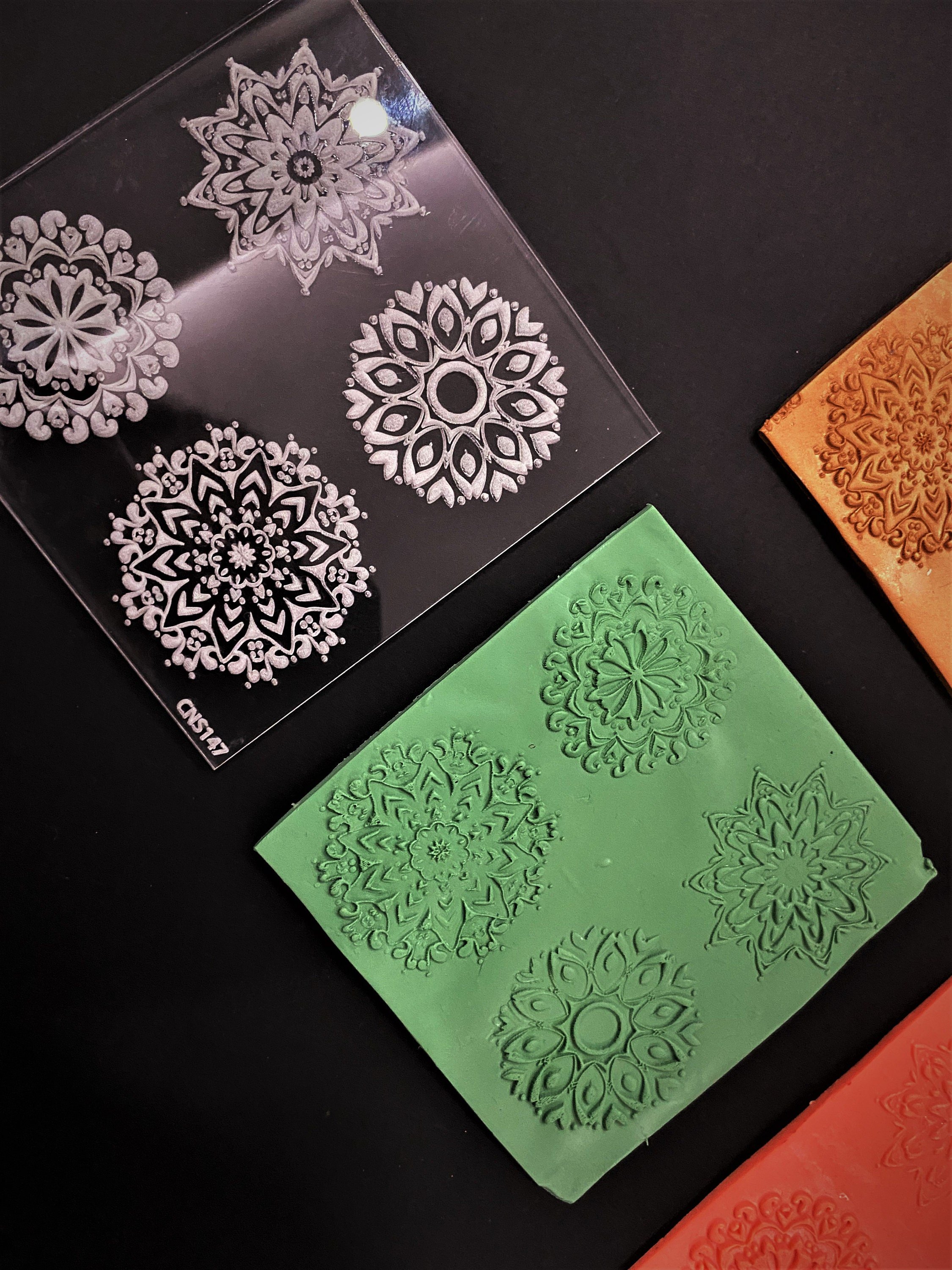 Mandala Texture Mat for Polymer Clay, Texture Sheet, Acrylic clay tool, Mandala Pattern, Ceramic Tools, Texture Plate, Polymer Clay Tool