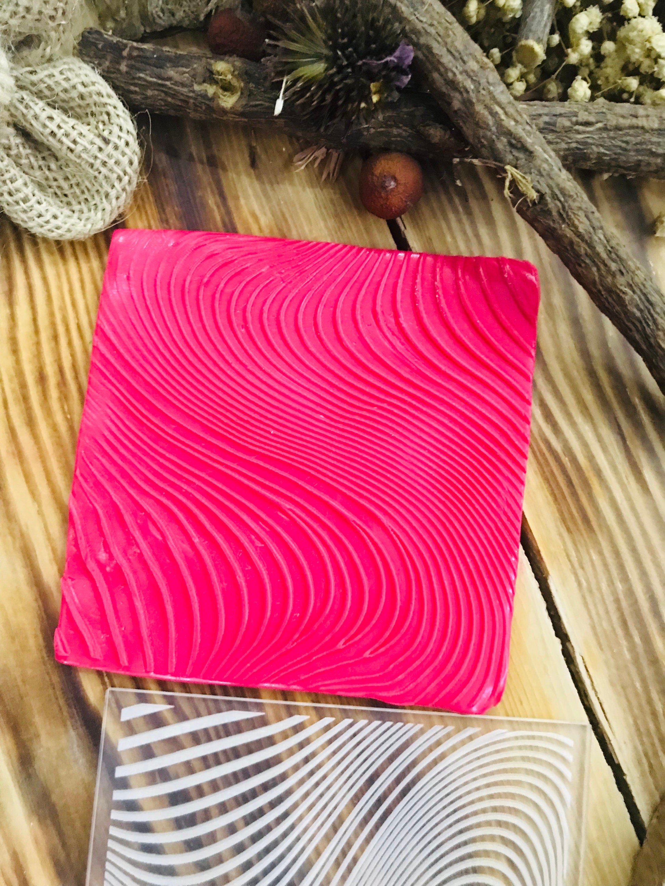 Wave Texture Mat, Polymer Clay Debossing Stamp, Acrylic clay tool, Wave Texture Sheet, Pottery Tools, Ceramic Supplies, Texture Plate