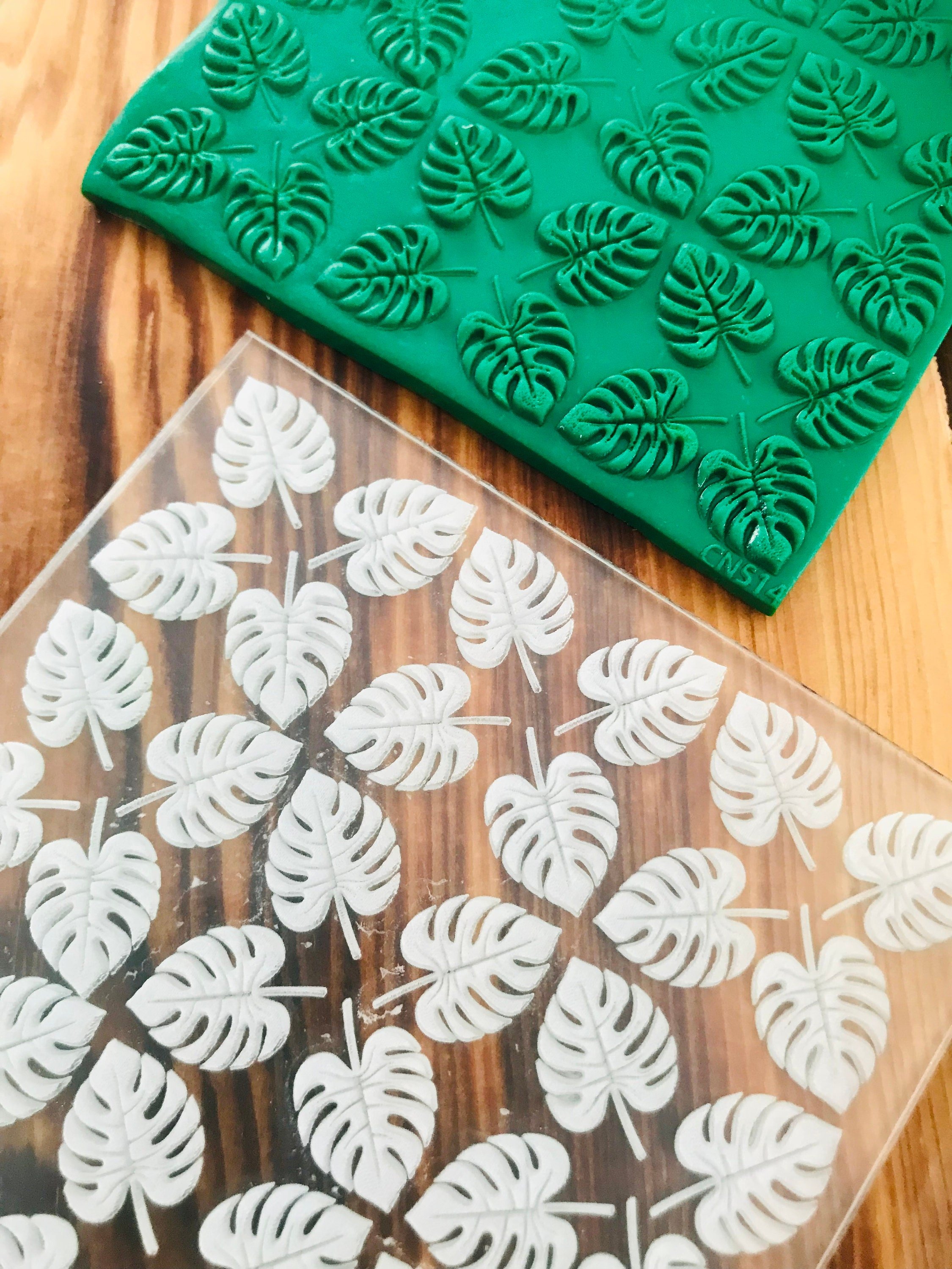 Leaf Texture Mat, Polymer Clay Debossing Stamp, Acrylic clay texture tool, Texture Sheet, Ceramic Earring Supplies, Fondant Leaves