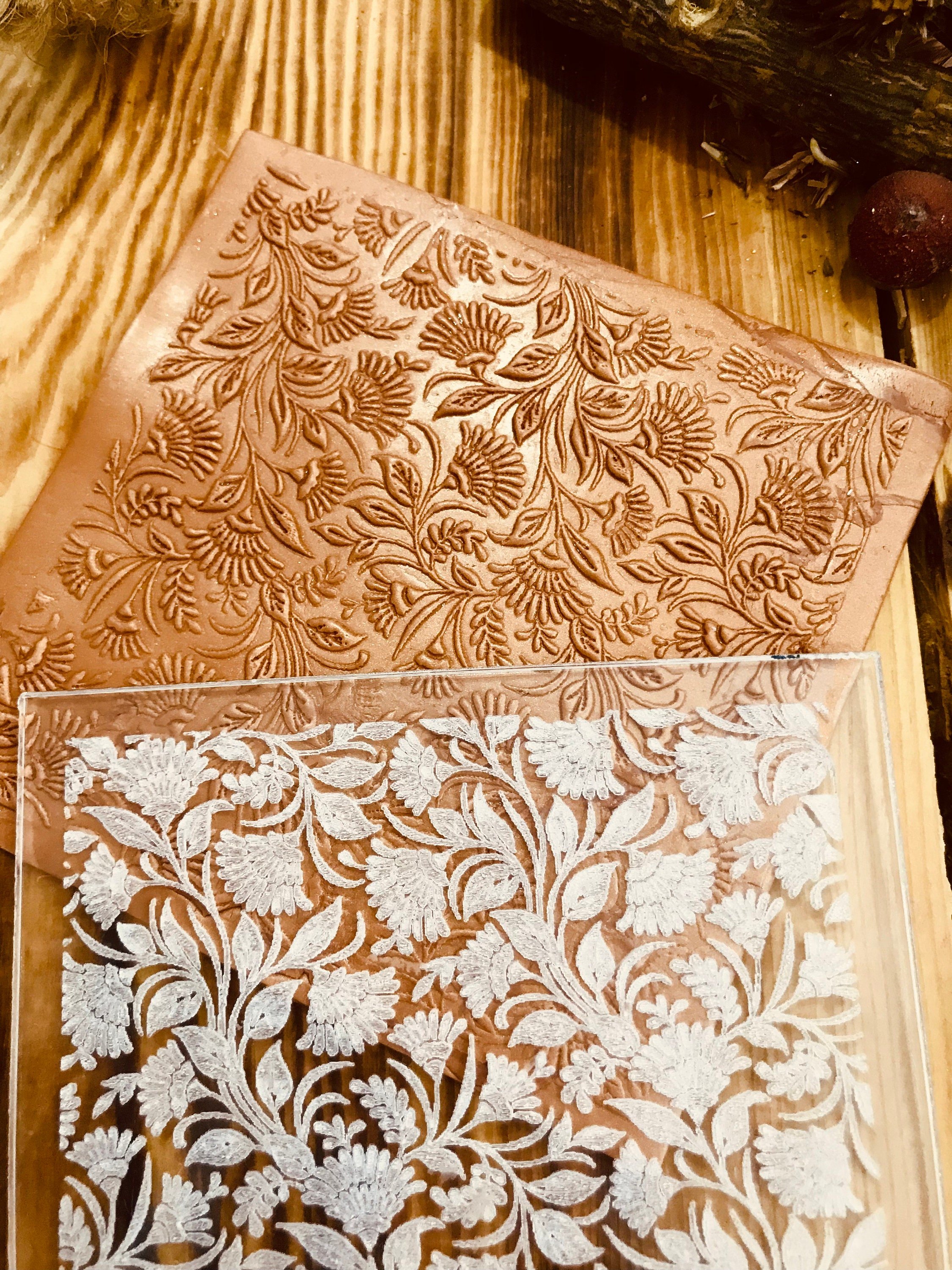 Vintage Unique Acrylic Embossing Stamp For Polymer Clay, Ceramic ,Fondant Stamp, Cookie Embosser, Cookie Stamp, Acrylic texture tool