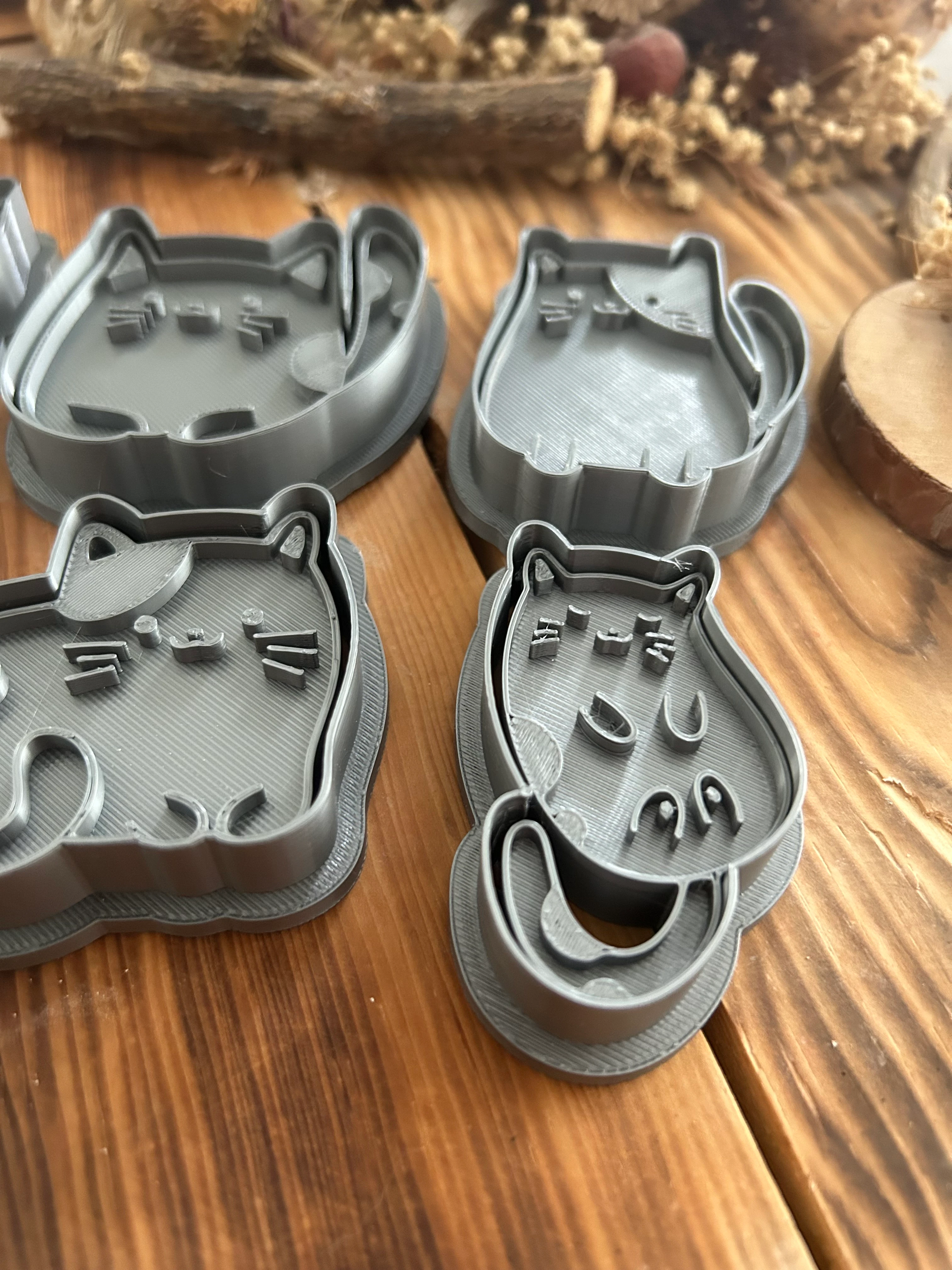 Doodle Cats – 6'lı Kesici & Kabartma Damga Seti