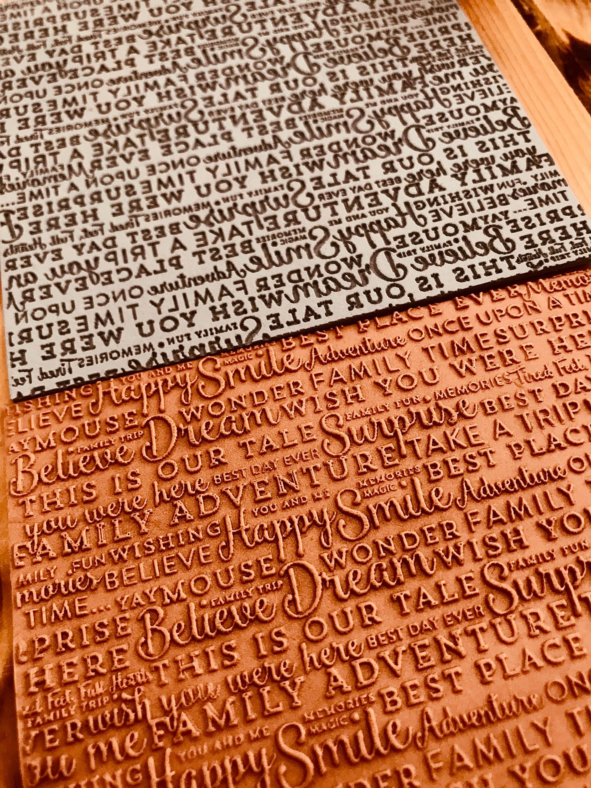 Happy Quotes Pattern Rubber Texture Mat 10*10Cm⎥Polymer Clay Tools⎥Earring Making⎥Hand Roller⎥Clay Texture Tool⎥Jewellery Tools